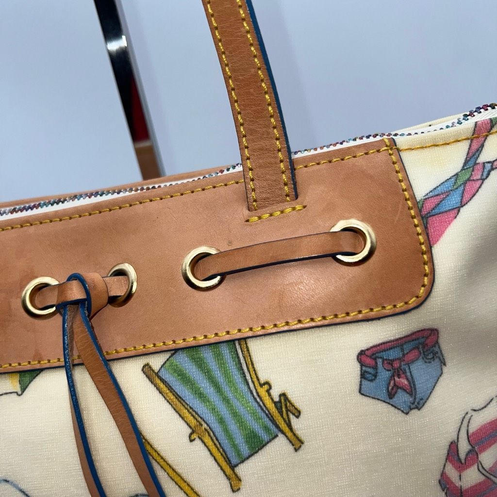 Dooney & Bourke Dooney & Bourke Miami Beach Leather Coated Canvas Rainbow Zi Size ONE SIZE - 3 Thumbnail