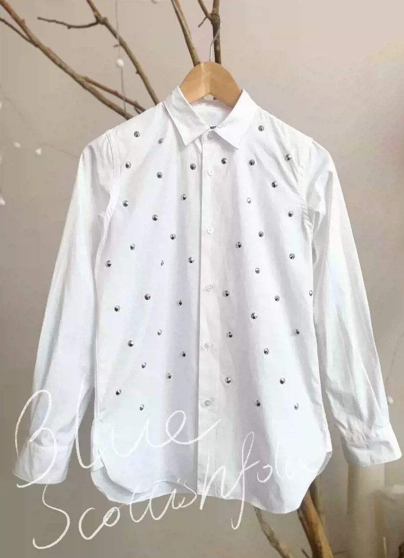 image of Junya Watanabe Willow Nail Shirt in White, Men's (Size Small)
