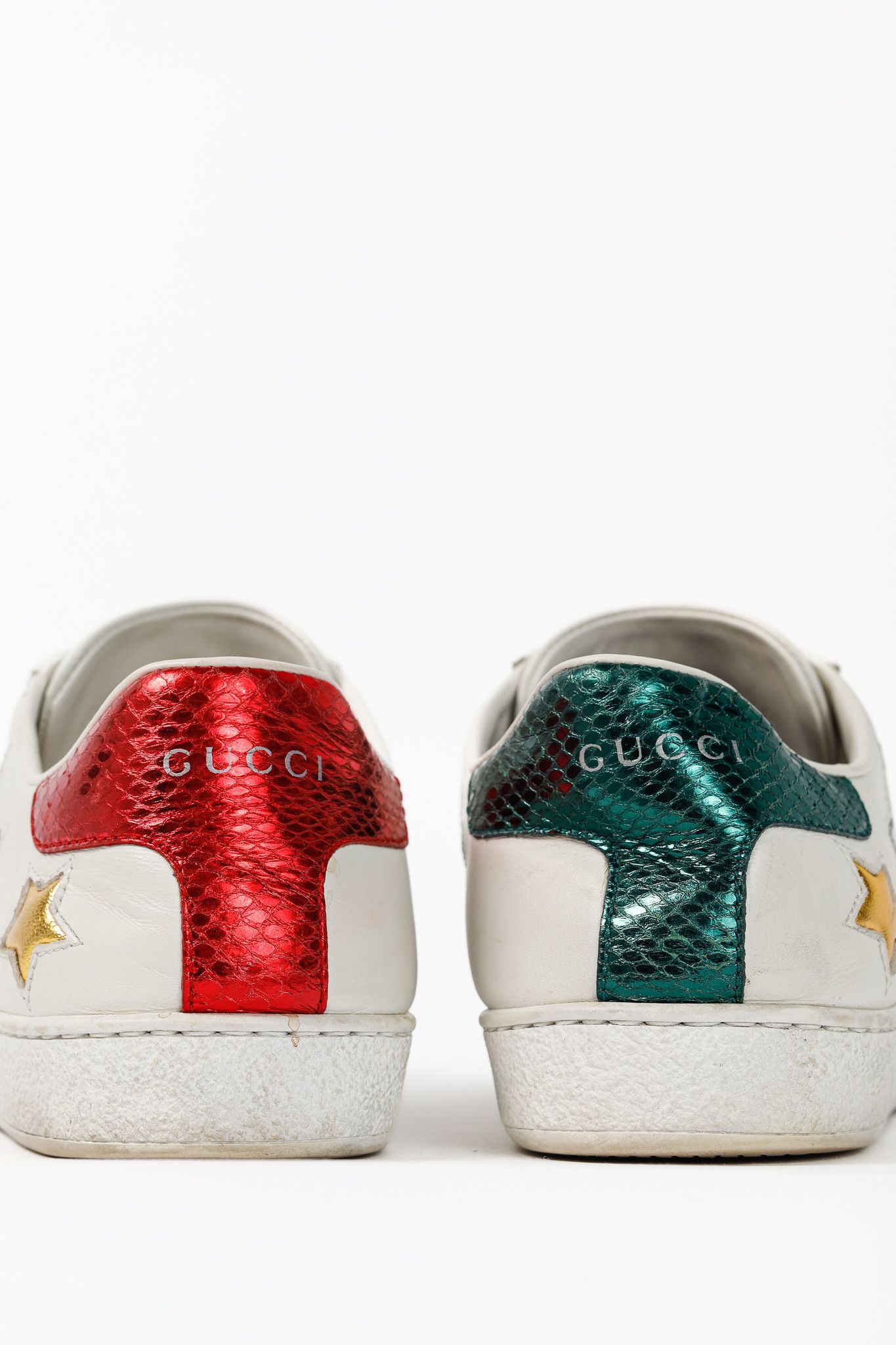 Gucci Gucci Ace Stars White Leather Low-Top Sneakers Size US 8 / IT 38 - 10 Thumbnail