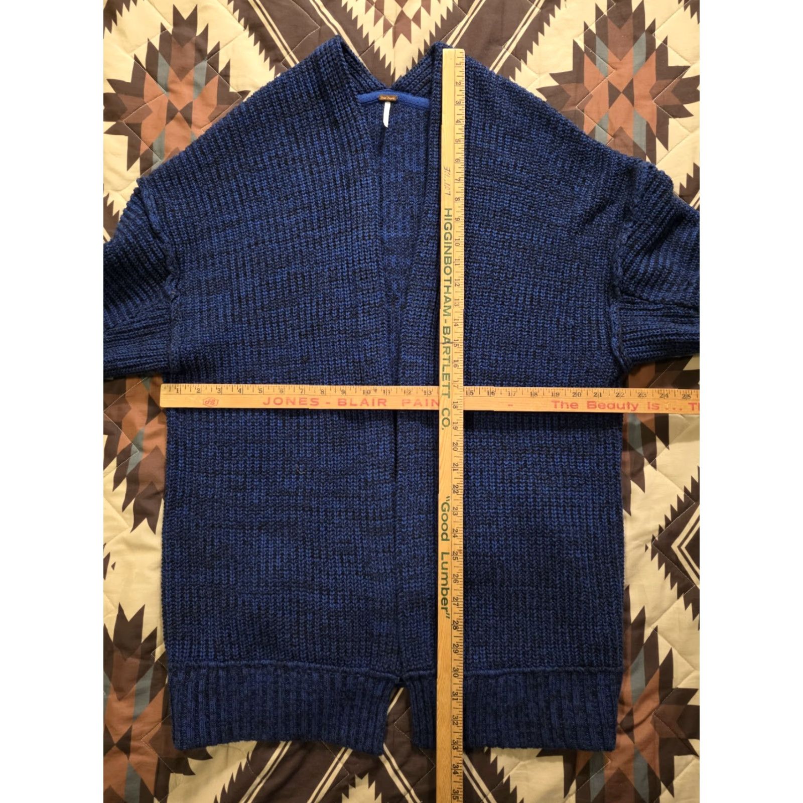 Free People Free People Cardigan Sweater Women's L Blue Oversized Knit Open Heavyweight Bohemian Fashion 90s Not Applicable? Size L / US 10 / IT 46 - 5 Thumbnail