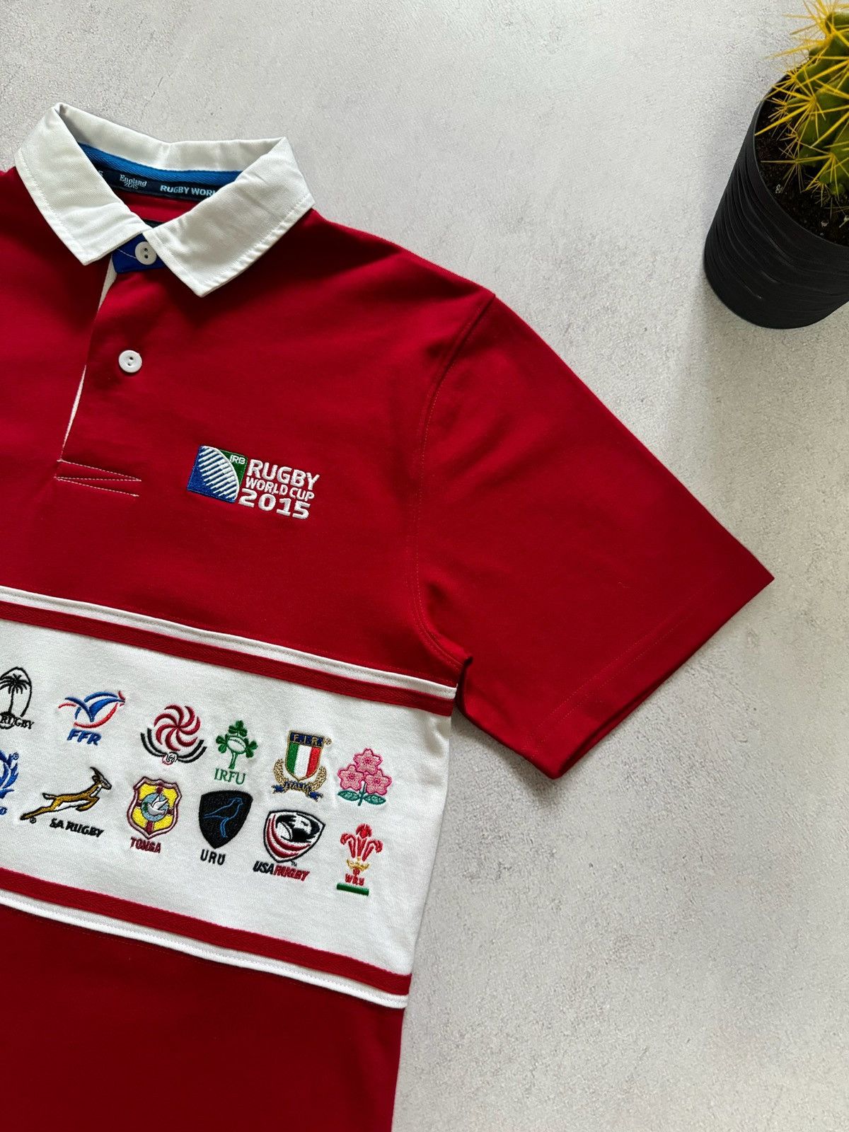 Vintage Vintage England Rugby World Cup 2015 All Teams Polo T Shirt Size US S / EU 44-46 / 1 - 3 Thumbnail