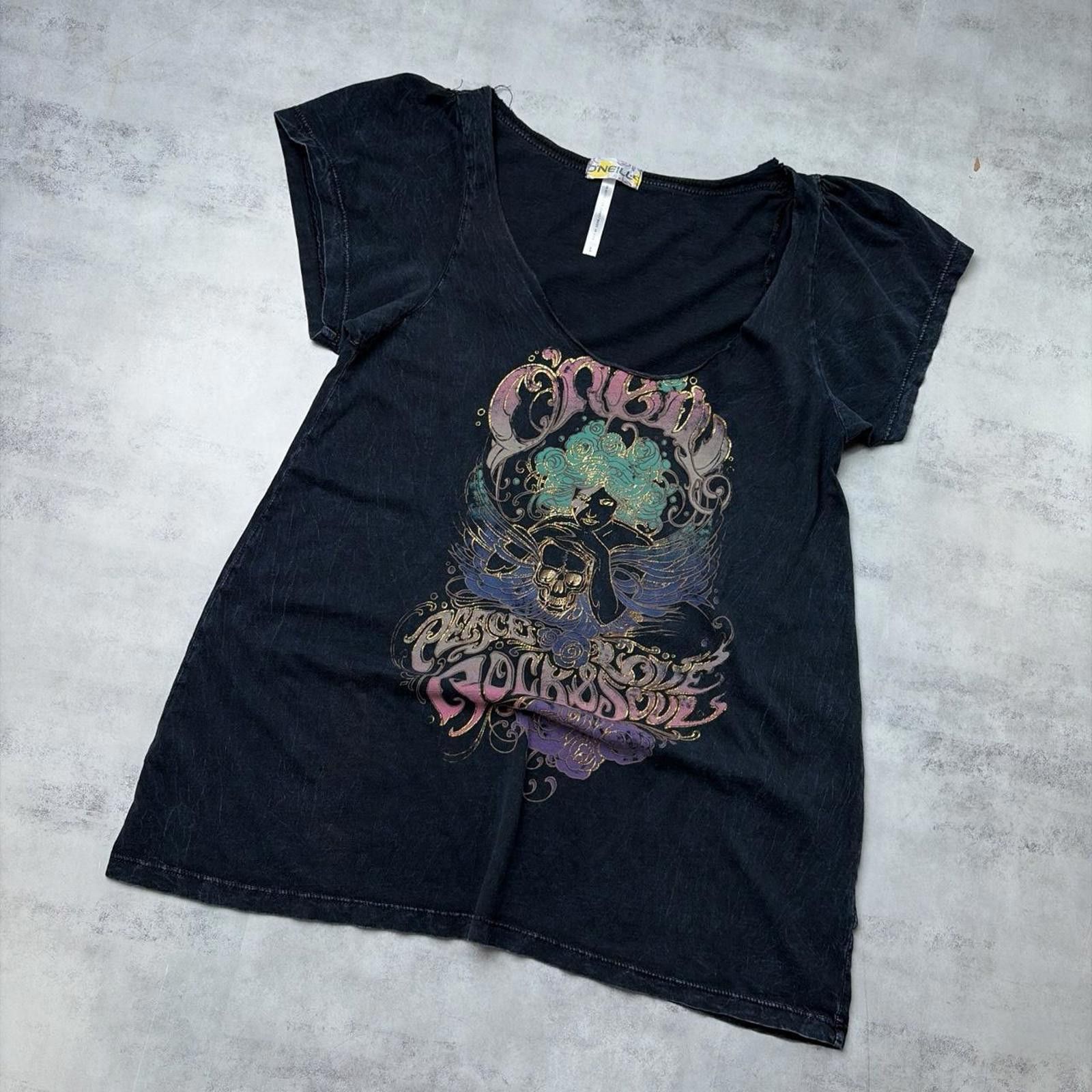 O'Neill Y2K Black O’Neill Grunge Surfwear Top Size L / US 10 / IT 46 - 2 Thumbnail