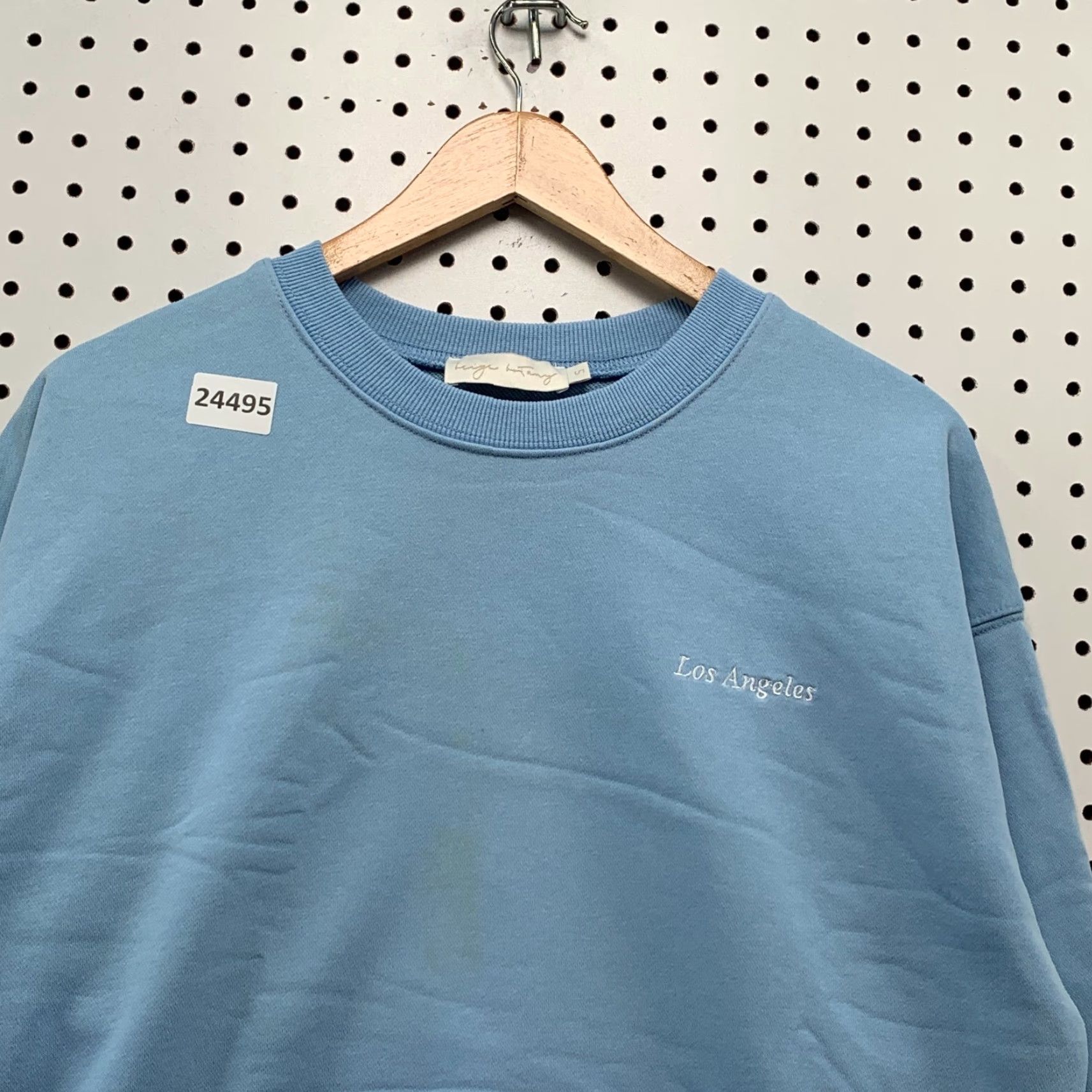 Vintage VINTAGE Beige Botany Crewneck Sweatshirt Los Angeles Womens S Sky Blue 23x23.5 Size S / US 4 / IT 40 - 2 Thumbnail