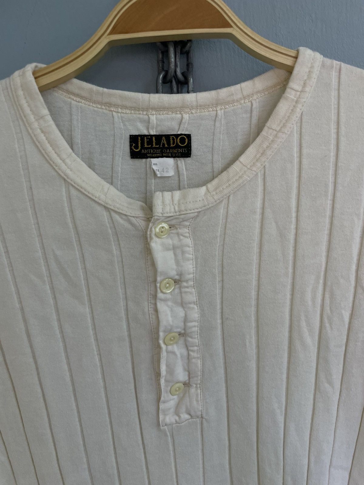 Japanese Brand Jelado henley neck shirt Size US L / EU 52-54 / 3 - 4 Thumbnail
