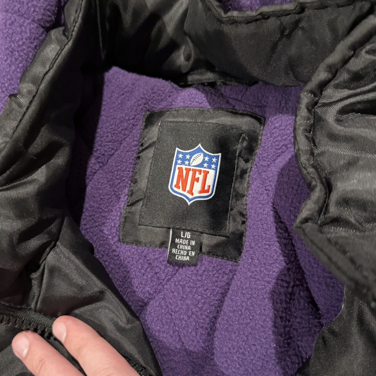 Vintage Vtg 2000s Baltimore Ravens G-III Fleece Lined Bomber Jacket Size US L / EU 52-54 / 3 - 7 Thumbnail