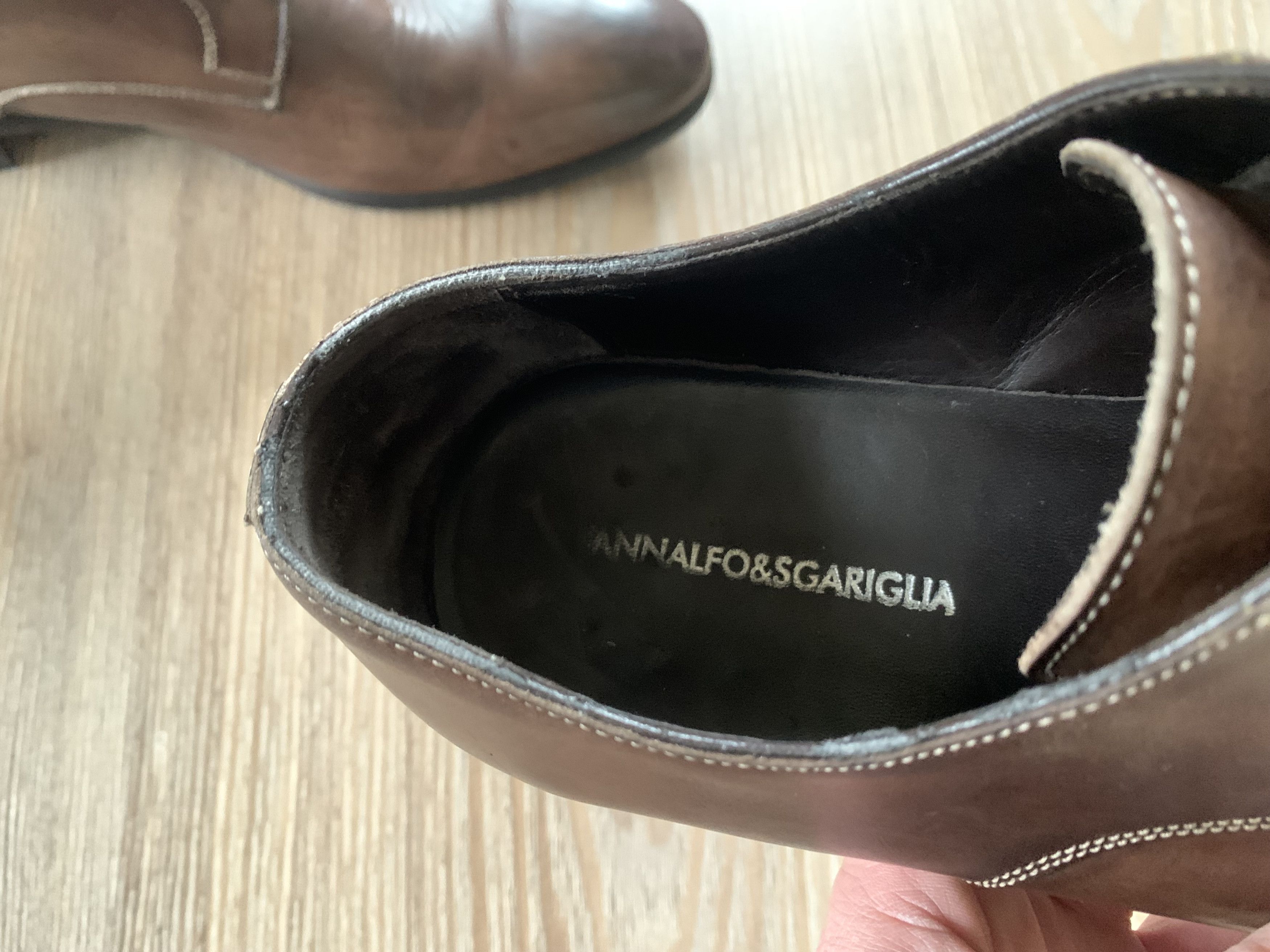 Other AnnAlfo & Sgariglia Brown Leather Derby Shoes Size US 11 / EU 44 - 10 Thumbnail