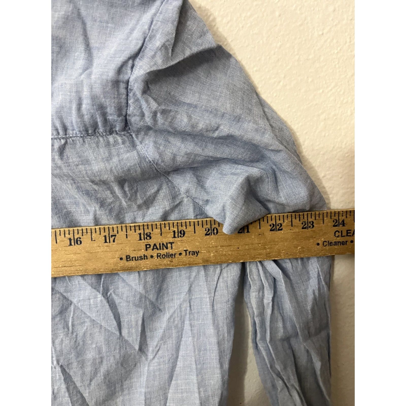 Gap GAP Blouse Womens L Blue Chambray Long Sleeve Peasant Top Size L / US 10 / IT 46 - 5 Thumbnail