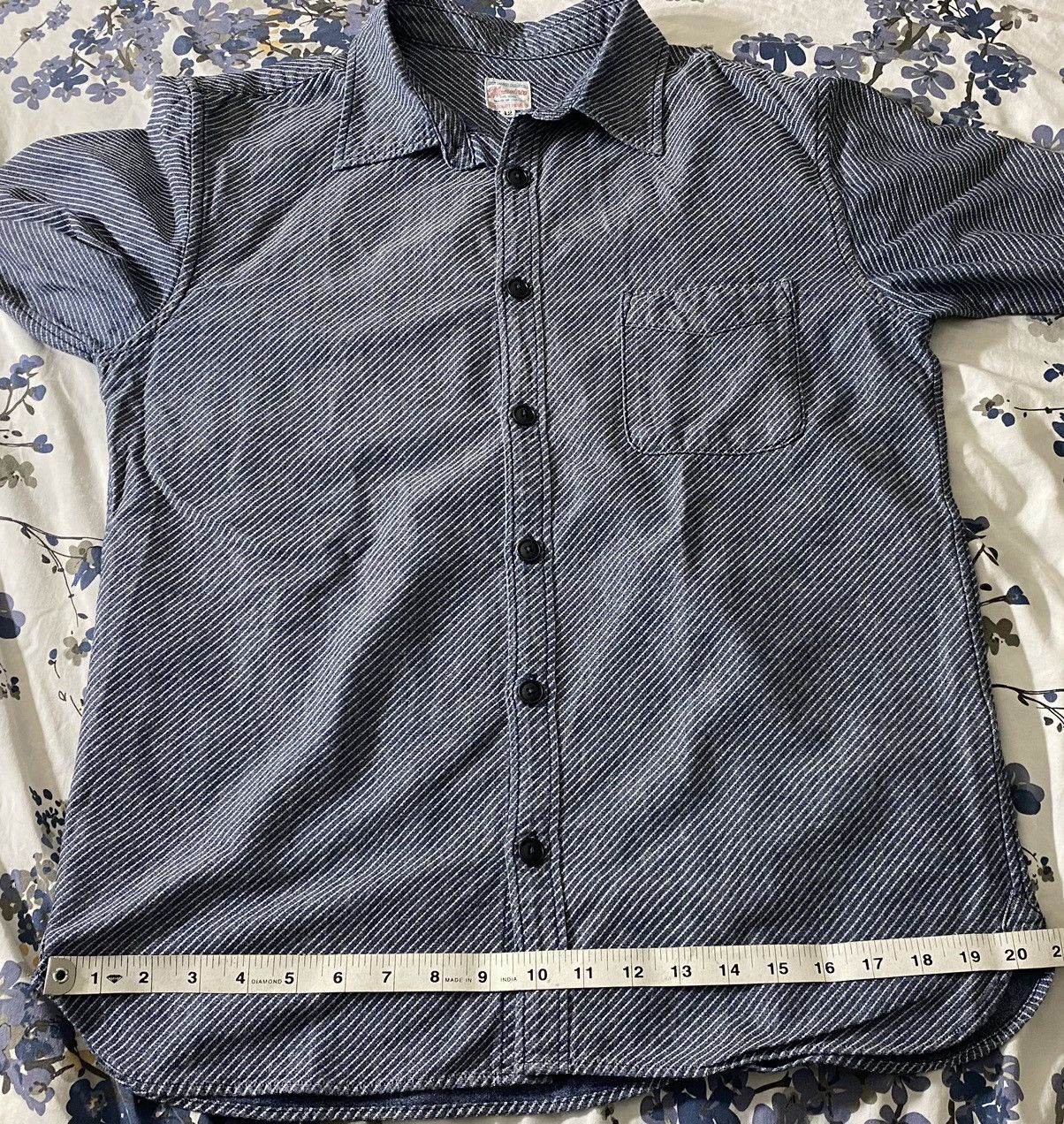 Momotaro Jeans Momotaro indigo dobby stripe work shirt Size US L / EU 52-54 / 3 - 7 Thumbnail
