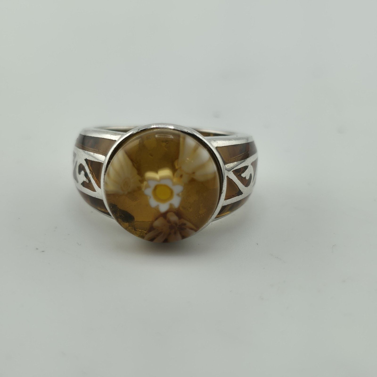 Other Alan K Sterling Silver Millefiori Murano Glass Ring 9 Italy Size ONE SIZE - 2 Thumbnail