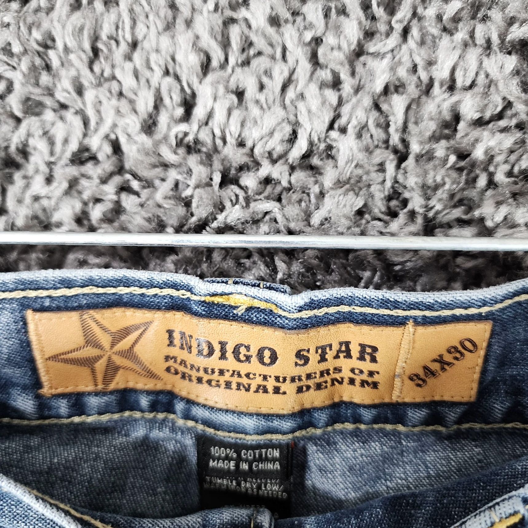 Vintage INDIGO STAR Jeans Straight Men 34x30 Distressed Blue Star Theme Casual Denim Mens 34 Inseam 30 Size US 34 / EU 50 - 5 Thumbnail