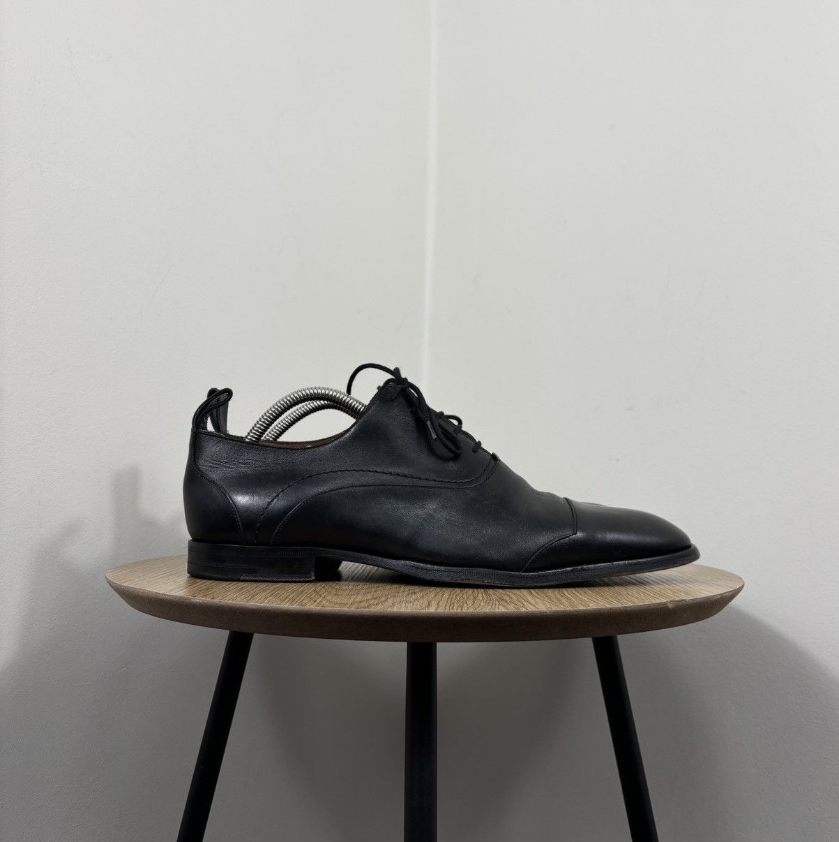 Bally Bally Andreos Men’s Cap Toe Dress Black Leather Derby Shoes Size US 8 / EU 41 - 2 Thumbnail