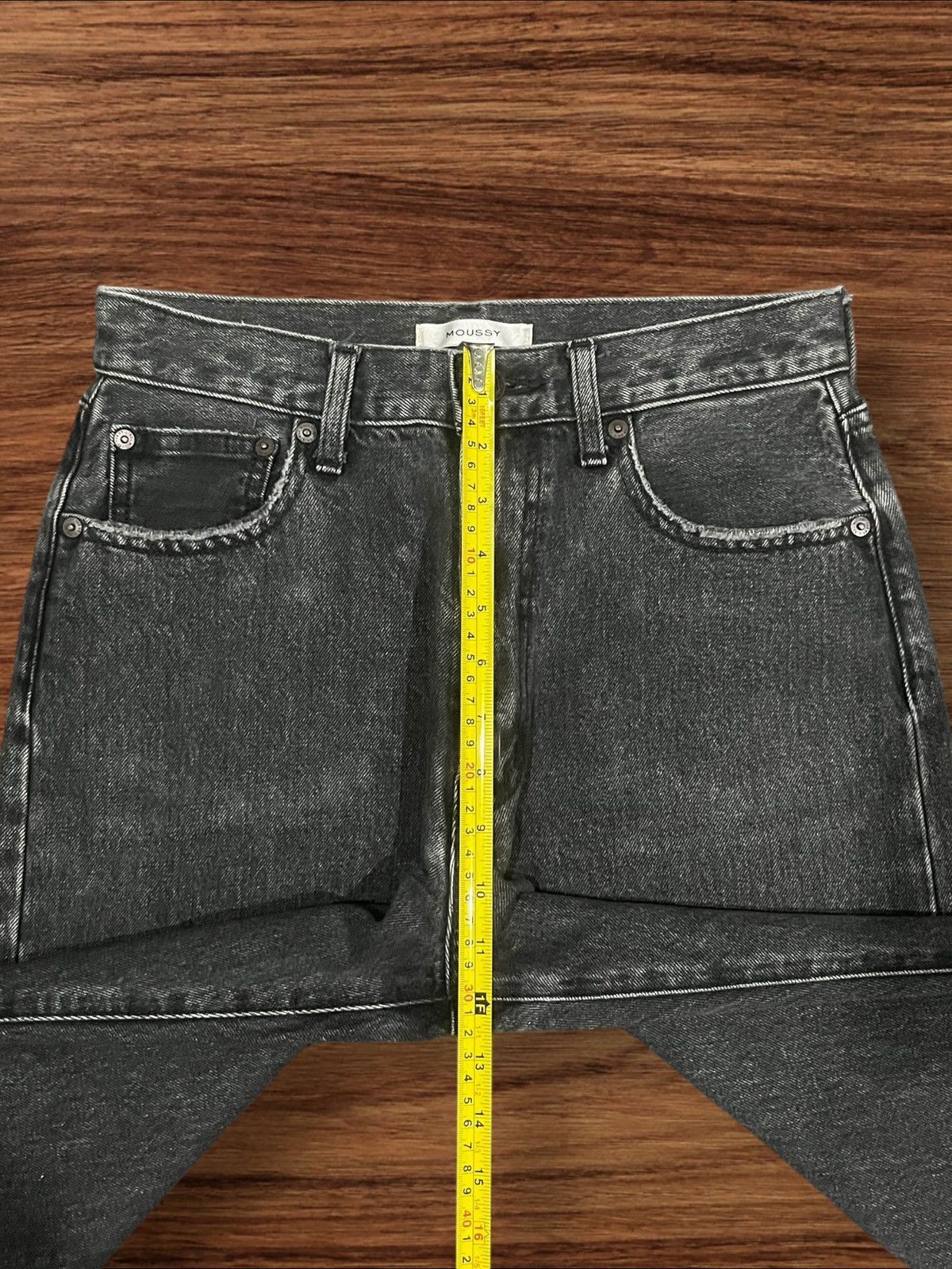 MOUSSY Vintage Moussy High Rise Distressed Frayed Leg Straight Jean Size 27" / US 4 / IT 40 - 12 Thumbnail