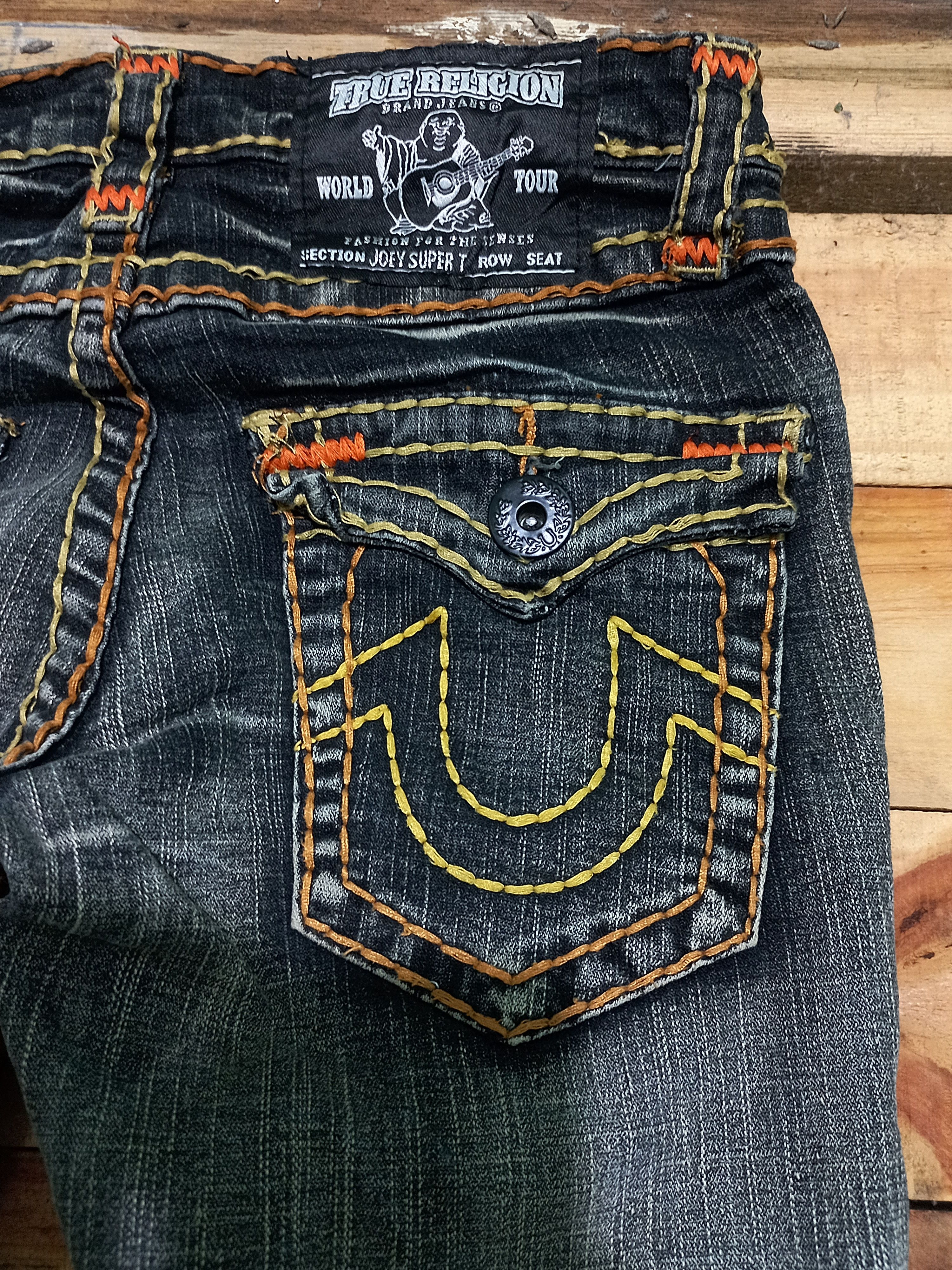 TRUE RELIGION JOEY SUPER T JEANS BLACK TAB