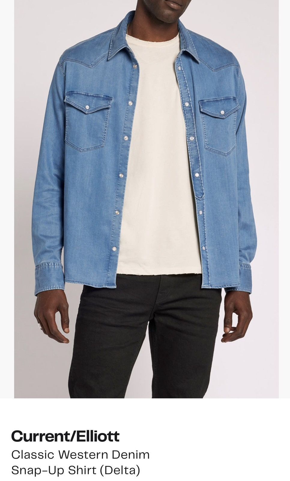 Current/Elliot Current Eliott mens denim shirt M delta snap new Size US M / EU 48-50 / 2 - 1 Thumbnail