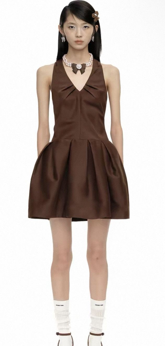 Shushu/Tong SHUSHU/TONG Tucked Halter Neck Dress size UK12/US 8 Size M / US 6-8 / IT 42-44 - 1 Thumbnail