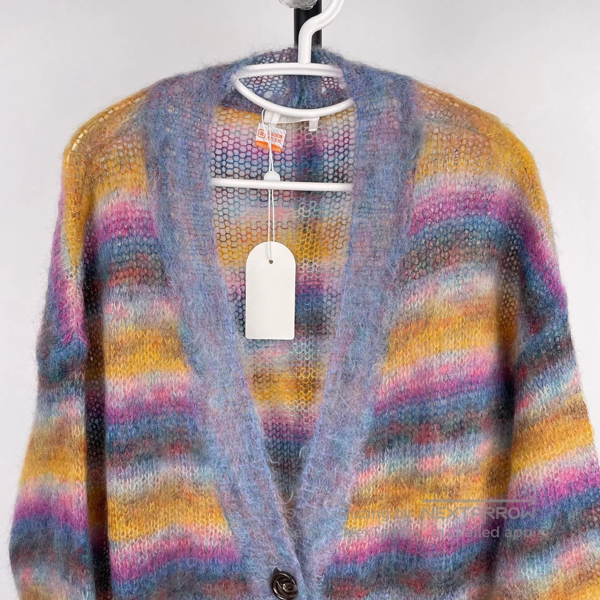chloma Chloe Mohair rainbow striped sweater cardigan jacket| Size US XS / EU 42 / 0 - 3 Thumbnail