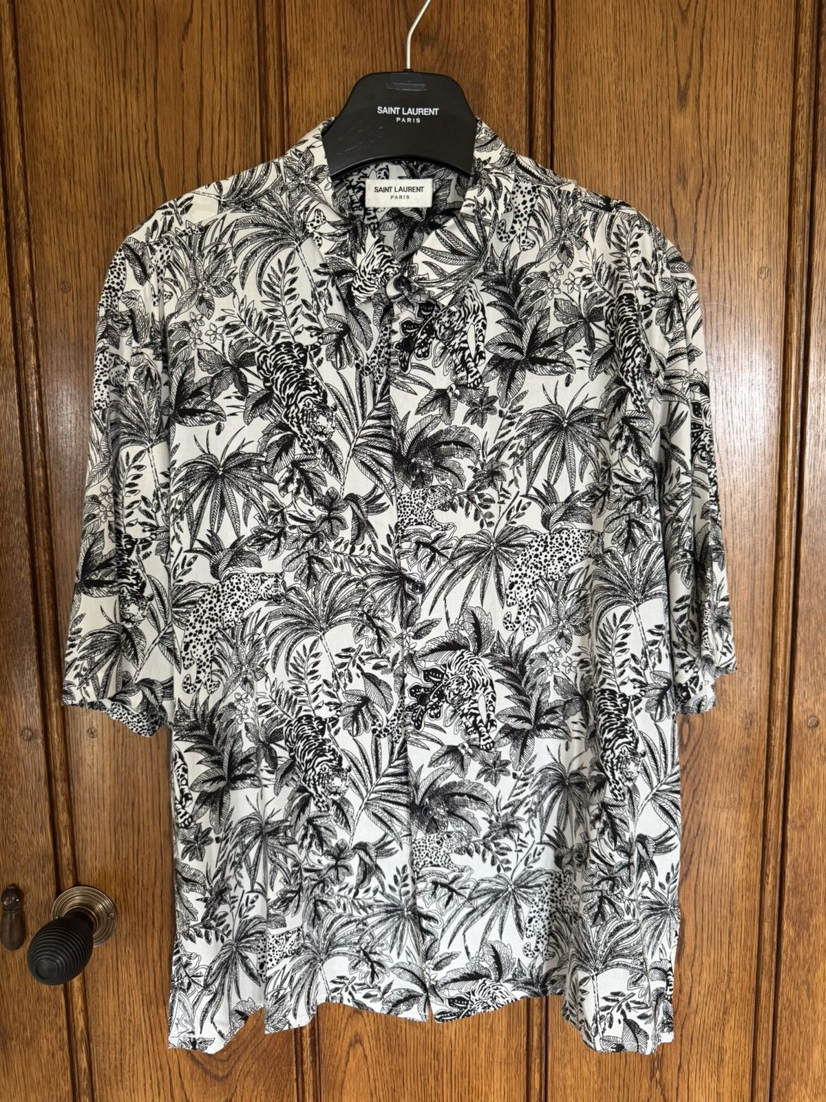 Saint Laurent Paris SS21 Saint Laurent jungle animal print Hawaiian shirt 41 Size US L / EU 52-54 / 3 - 1 Thumbnail