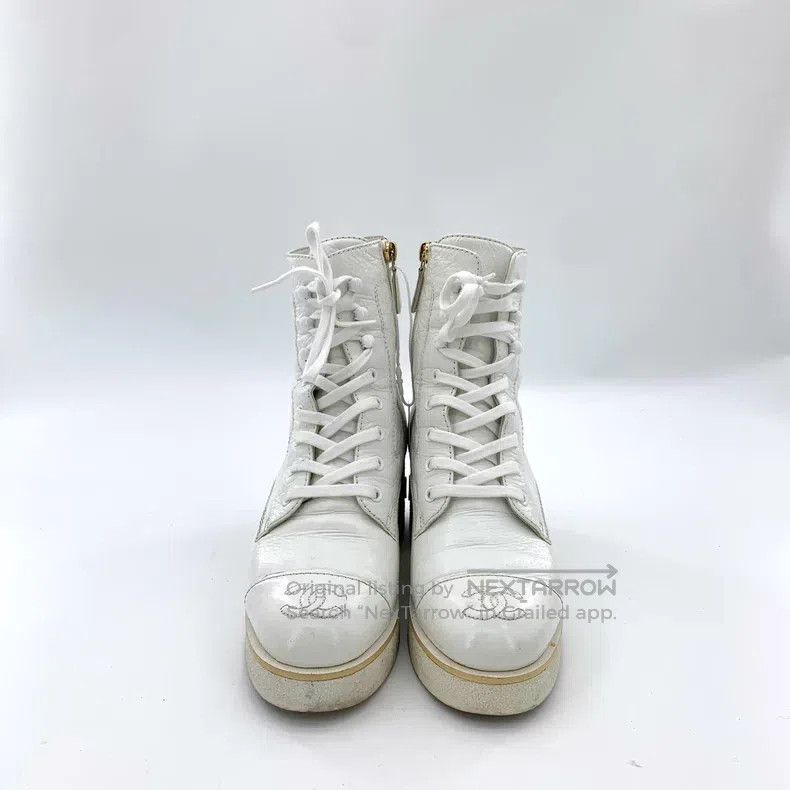 Chanel Chanel White double C lace-up thick-heeled boots Martin bo Size US 6 / IT 36 - 3 Thumbnail