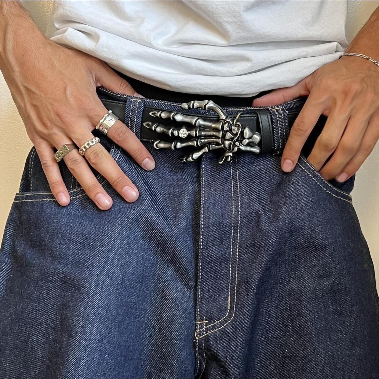 Other y2k 2000s vintage style skeleton grunge goth emo black belt Size ONE SIZE - 7 Thumbnail