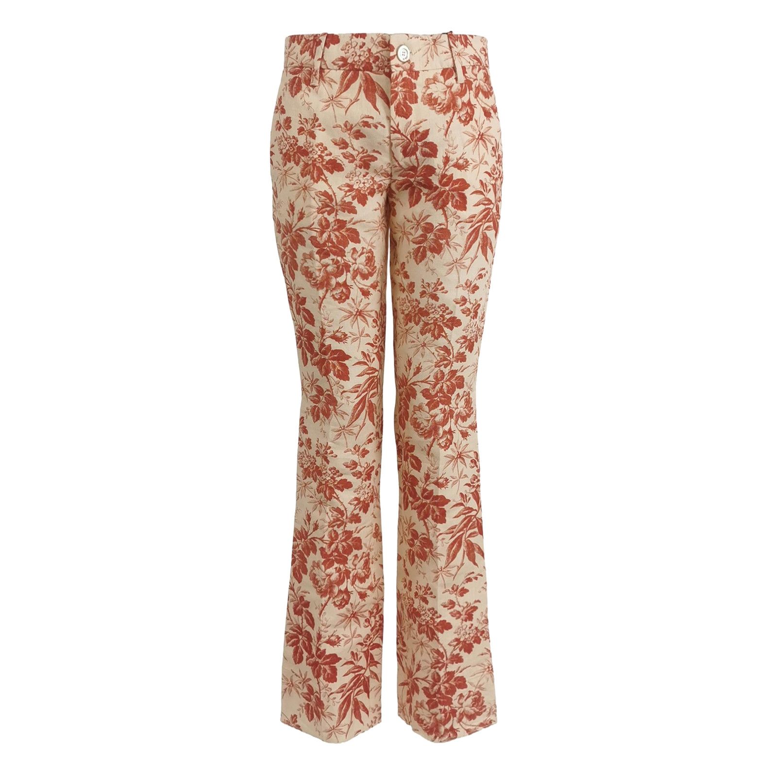 Gucci Gucci Linen Floral Print Buttoned Trousers XXS Size 36" / US 14 / IT 50 - 1 Thumbnail