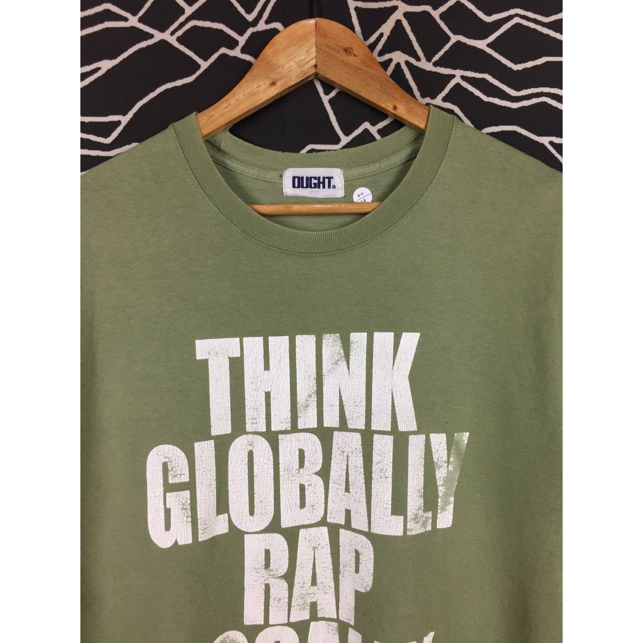 Japanese Brand OUGHT Japanese Brand Think Globally Rap Locally Tee Size US M / EU 48-50 / 2 - 3 Thumbnail
