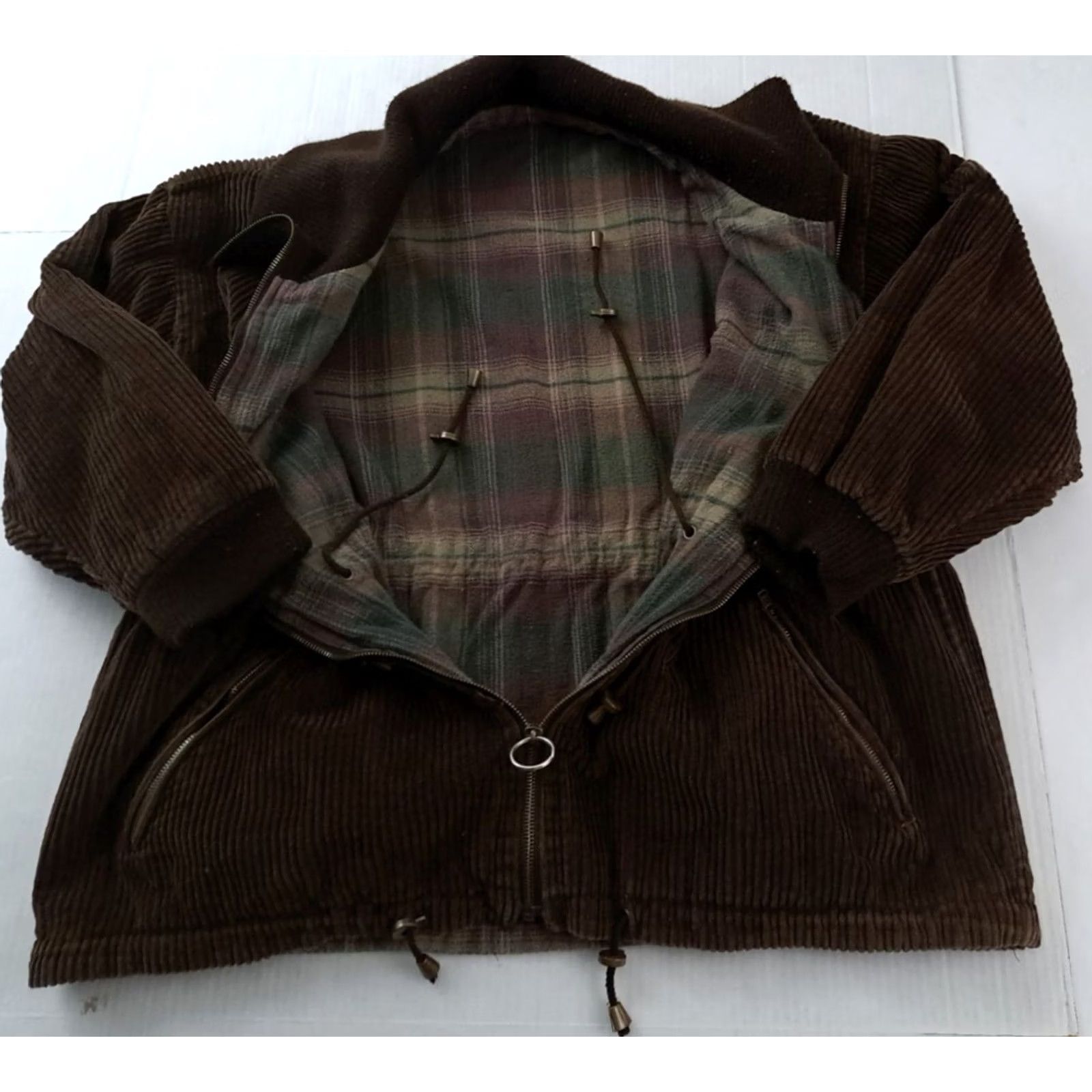 Vintage VINTAGE Corduroy Plaid Lined Brown Full Zip Jacket 2XL Parka Jacket Brown Corduroy Full Zip Unisex Adults Men Women Winter Fall 1980s Size US XXL / EU 58 / 5 - 4 Thumbnail