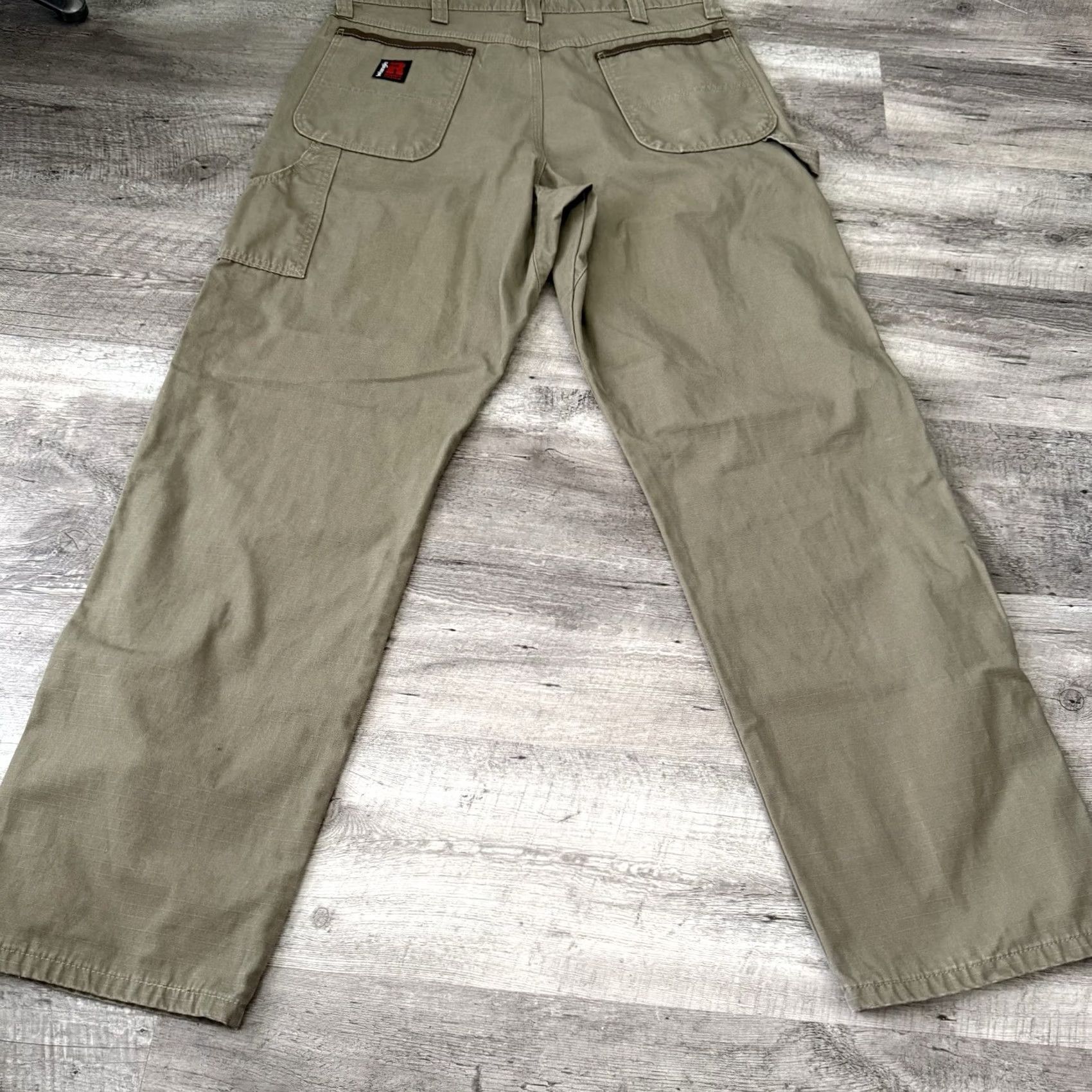 Wrangler Wrangler Riggs Workwear Pants Mens 36x33 Olive Green Cotton Carpenter Size US 36 / EU 52 - 3 Thumbnail