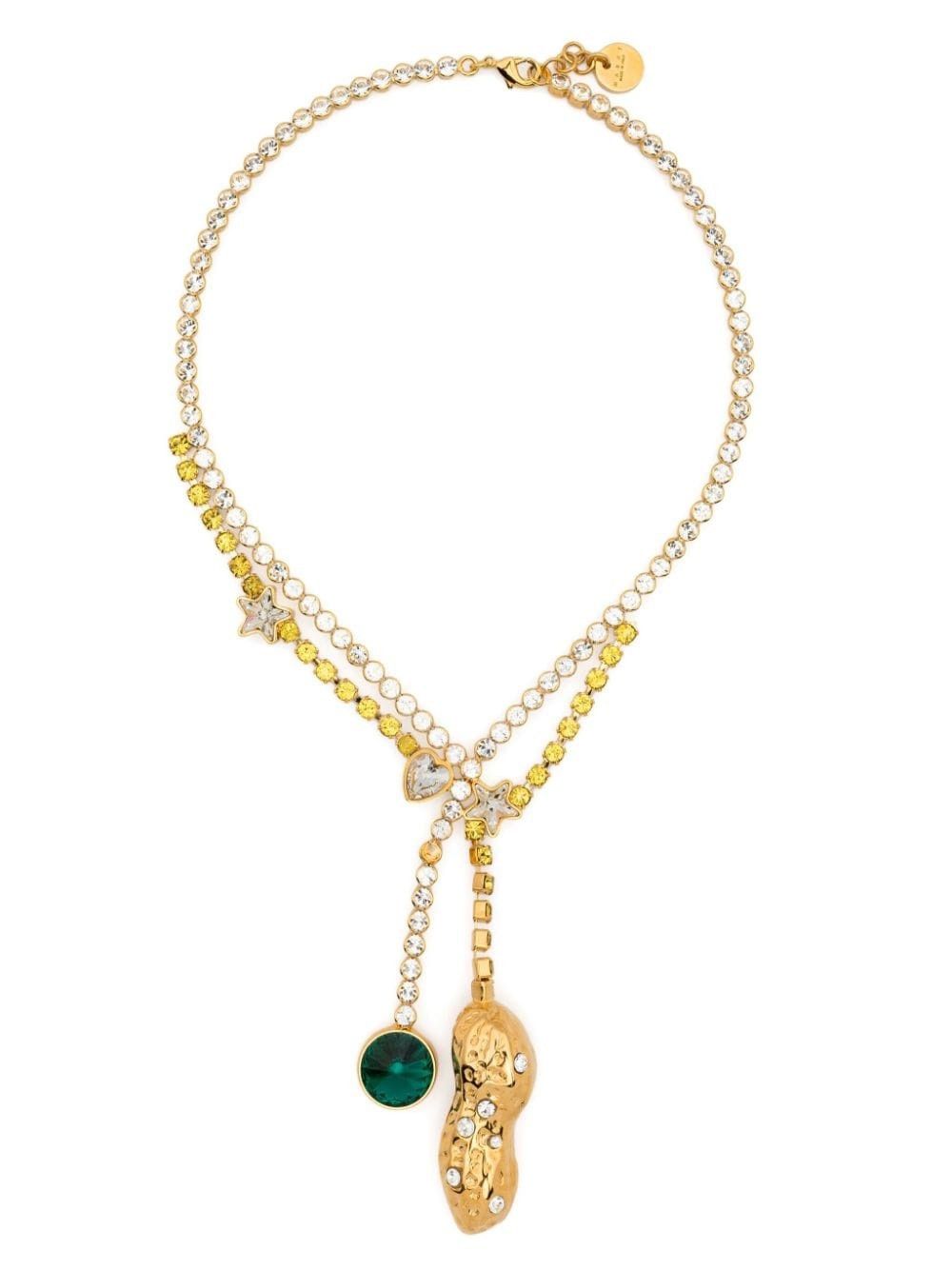 Marni o1w1db10125 Size:OS/Double-Pendant Necklace in Gold Size ONE SIZE - 1 Thumbnail