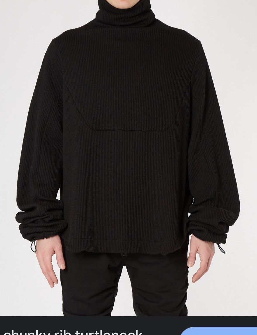 image of Gall Chunky Rib Turtleneck Pullover/knit in Black, Men's (Size Large)