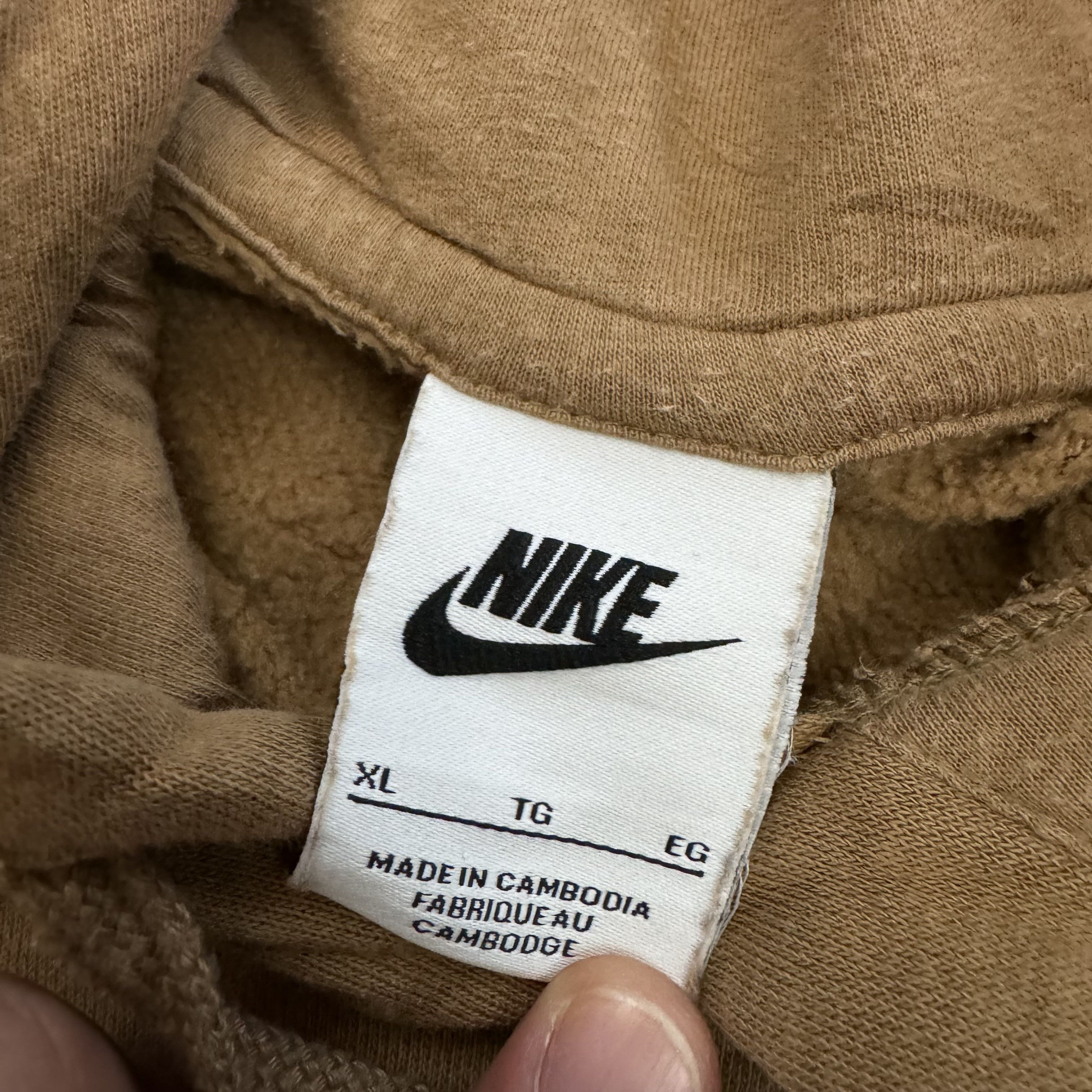 Nike NIKE OVERSIZED BROWN BASIC HOODIE VINTAGE Size US XL / EU 56 / 4 - 7 Thumbnail