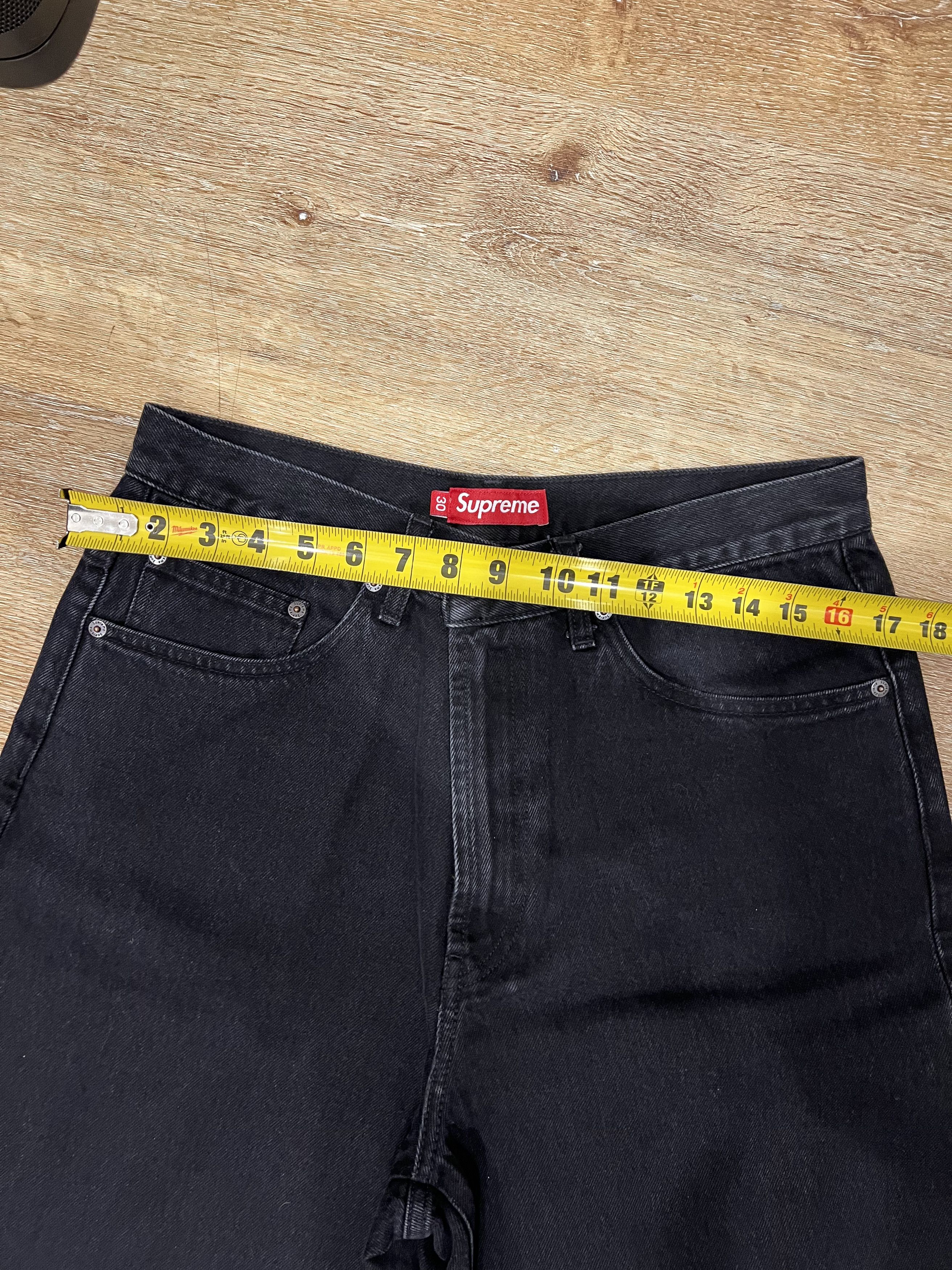 【Supreme】Baggy Jean 30 Black Supreme Leather Baggy 5-Pocket Jean Black FW24 Size W30-38