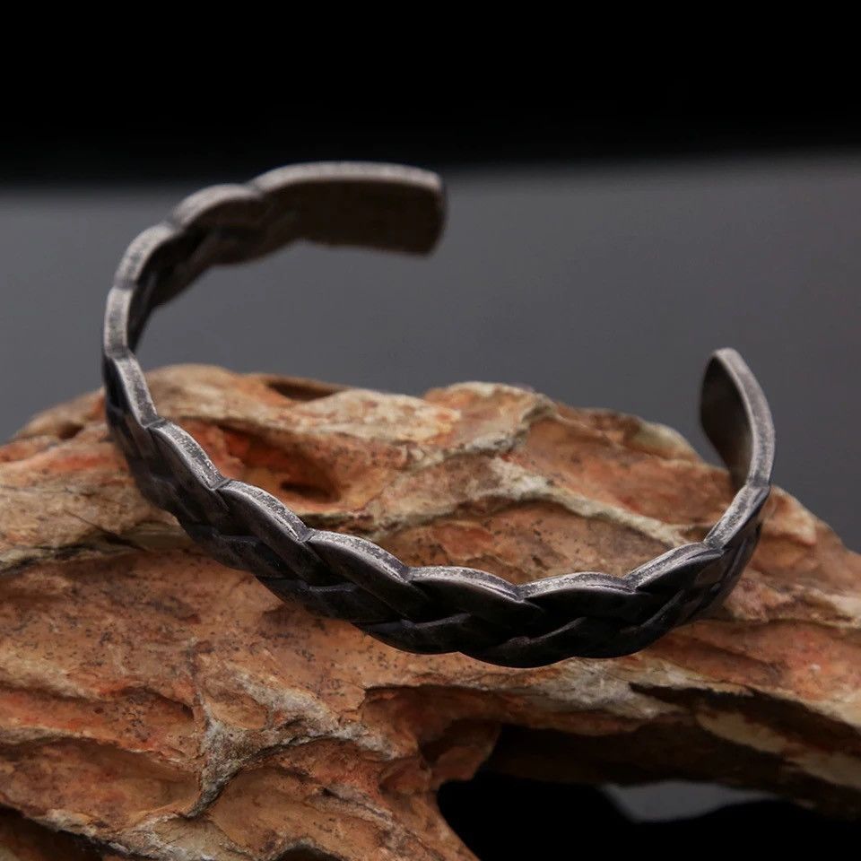 Jewelry × Vintage Punk Vintage 316L Stainless Steel Braided Twist Bracelet Size ONE SIZE - 4 Thumbnail