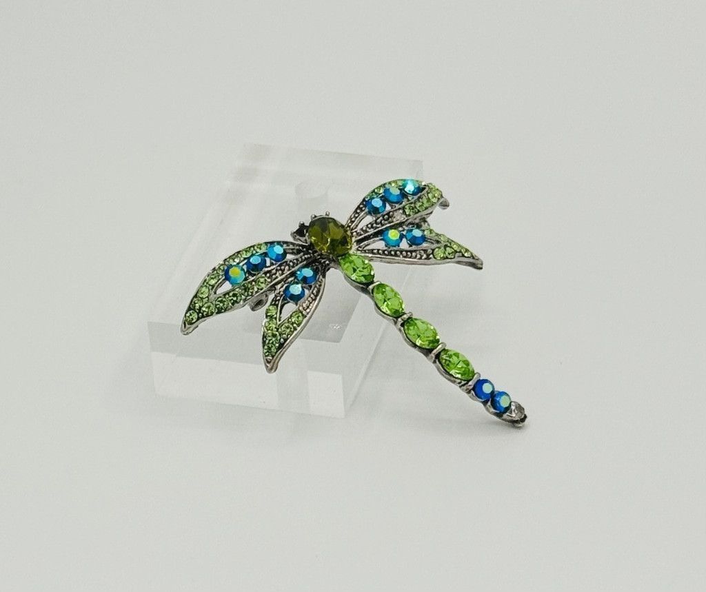 Other Dragonfly Rhinestone Brooch – Green & Blue Sparkle, 2" Pin Size ONE SIZE - 1 Thumbnail