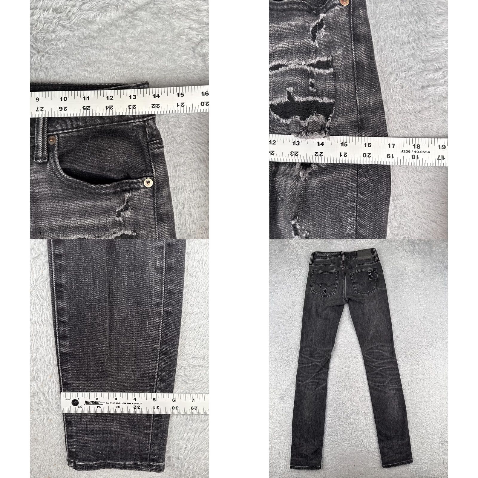American Eagle Outfitters American Eagle Outfitters Jeans Womens 28 Black Distressed Skinny Airflex Plus 28x34 Jeans Size 28" / US 6 / IT 42 - 9 Thumbnail