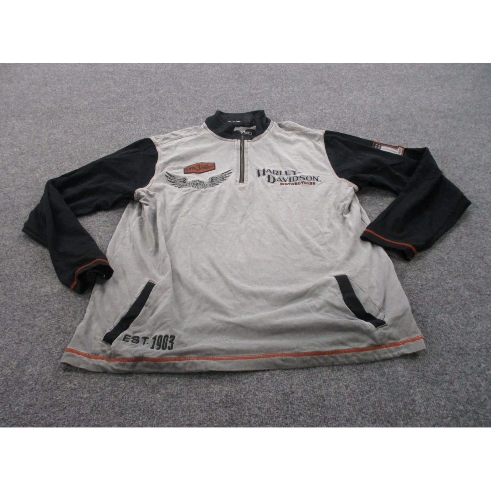 Harley Davidson Harley Davidson Jacket XL Gray Men Jumper Biker Riding Pullover Casual Logo Size US XL / EU 56 / 4 - 2 Thumbnail