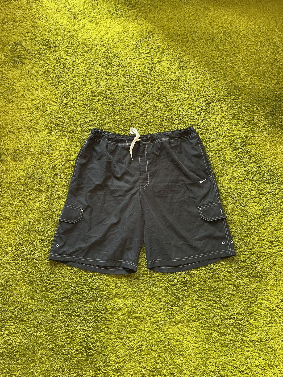Nike × Vintage Nike 2000s vintage cargo swim shorts swoosh logo Y2K Size US 36 / EU 52 - 1 Thumbnail