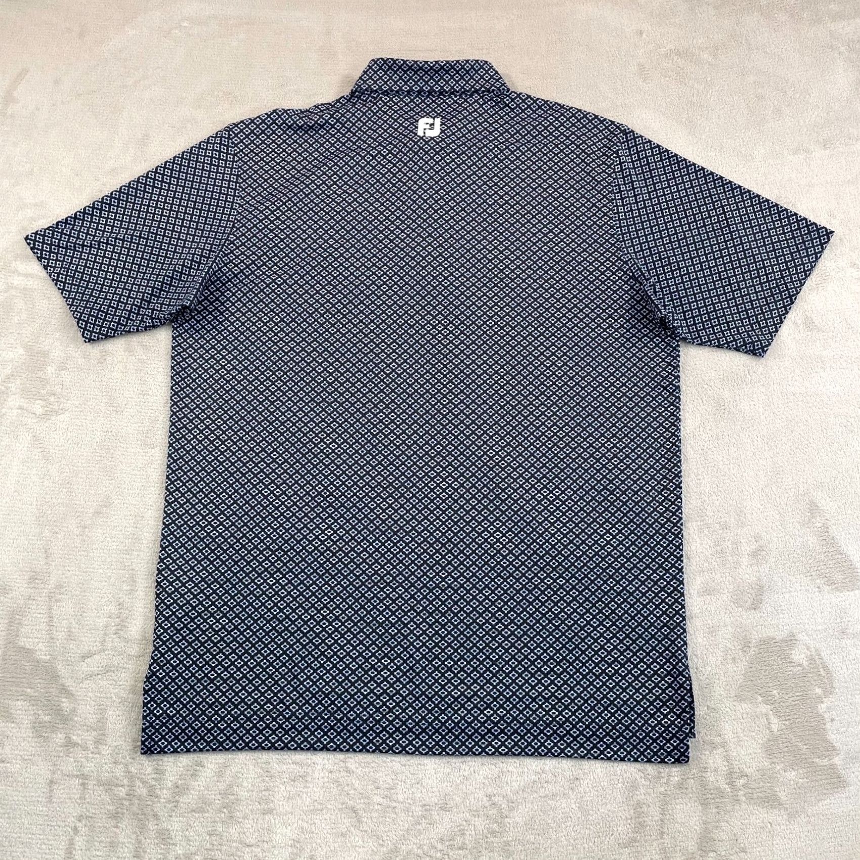 Footjoy FootJoy Polo Shirt Men L Black FootJoy Lisle Ogee Print Spread Collar Golf Polo Shirt Men Large Black Royal NEW Size US L / EU 52-54 / 3 - 4 Thumbnail