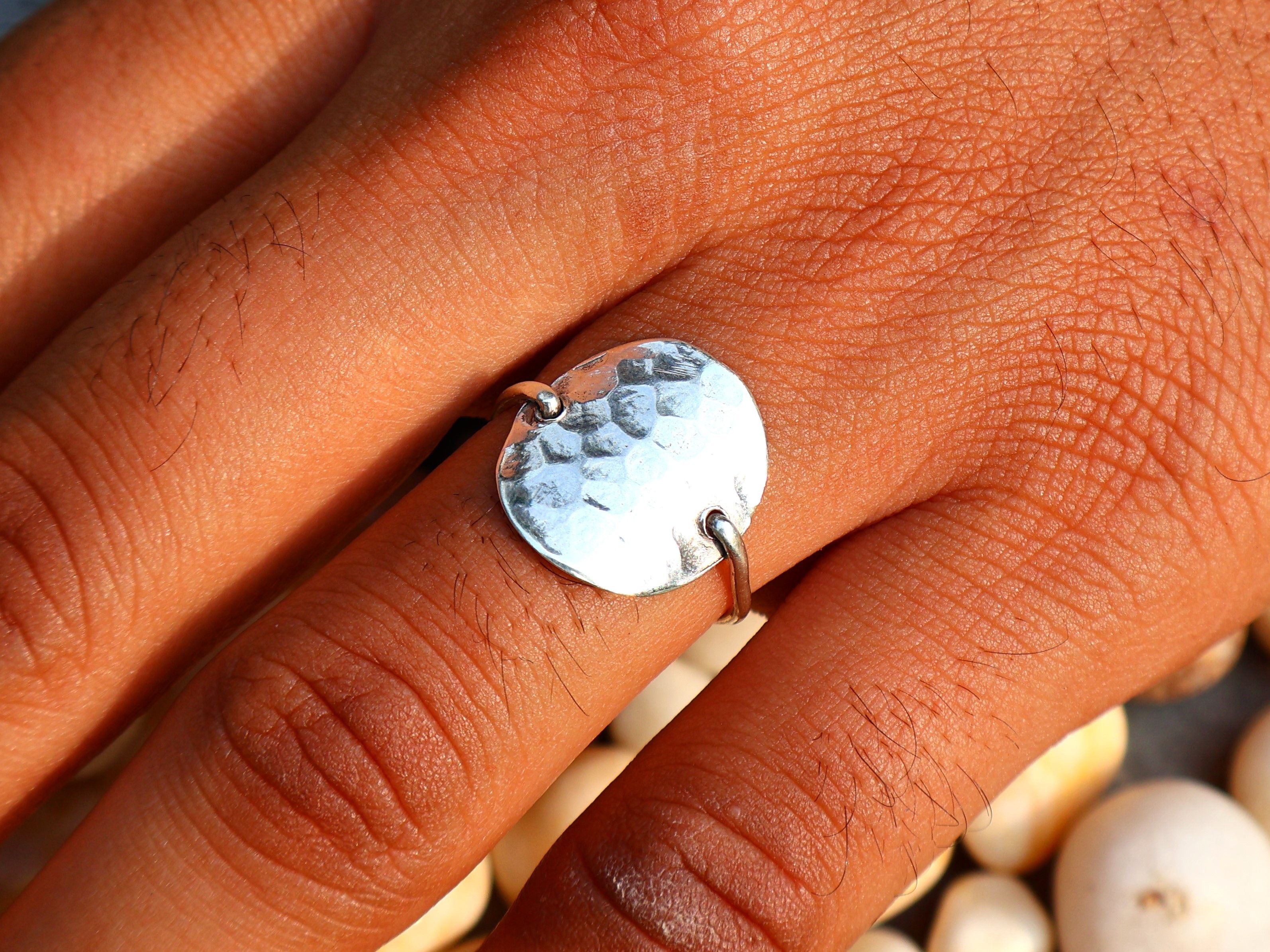 Handmade Hammered Ring, 925 Sterling Silver Ring, Handmade Women Ring Size ONE SIZE - 4 Thumbnail
