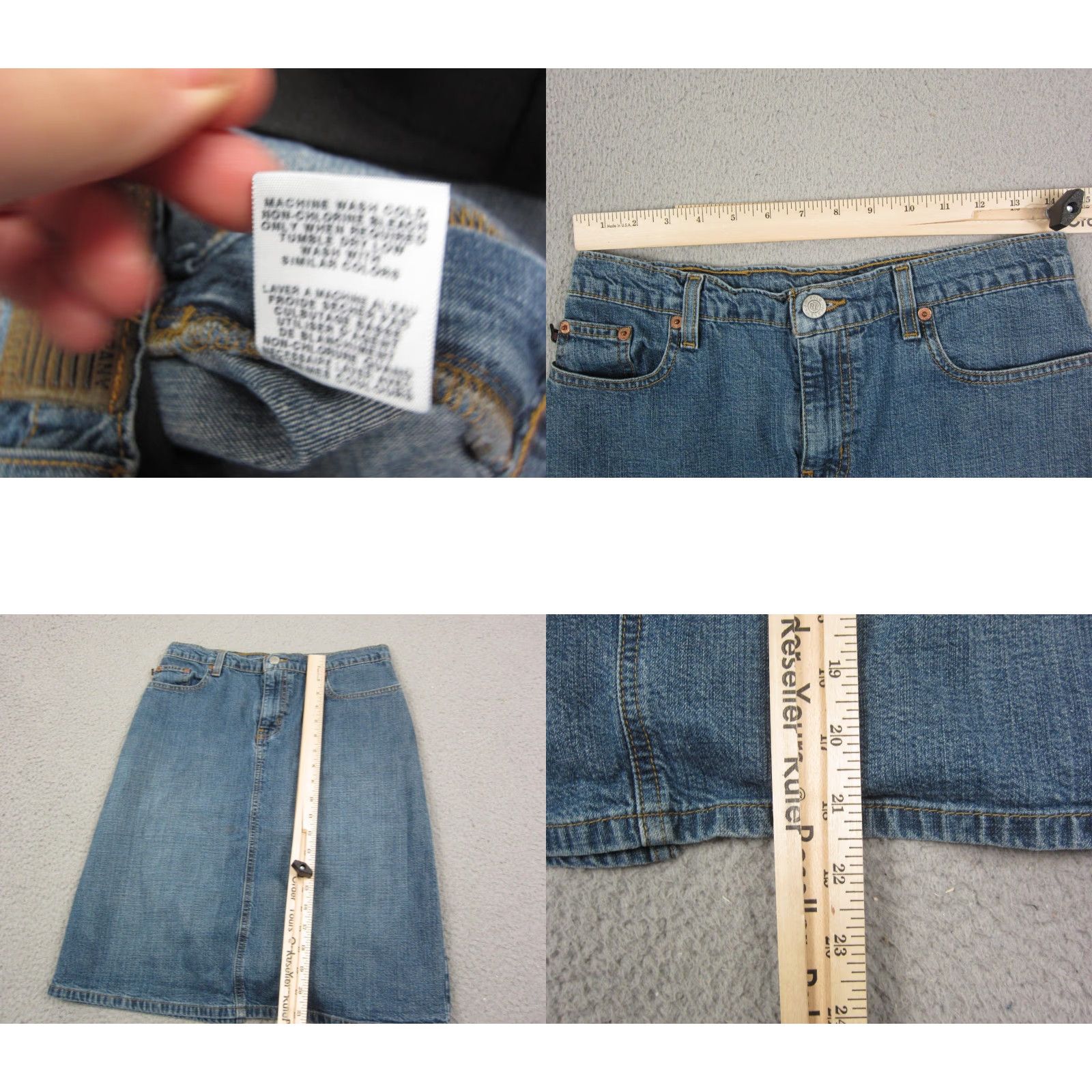 Ralph Lauren Vintage Ralph Lauren Polo Jeans Skirt Womens Sz 4 Blue A-Line Denim Back Slit Size 27" / US 4 / IT 40 - 8 Thumbnail