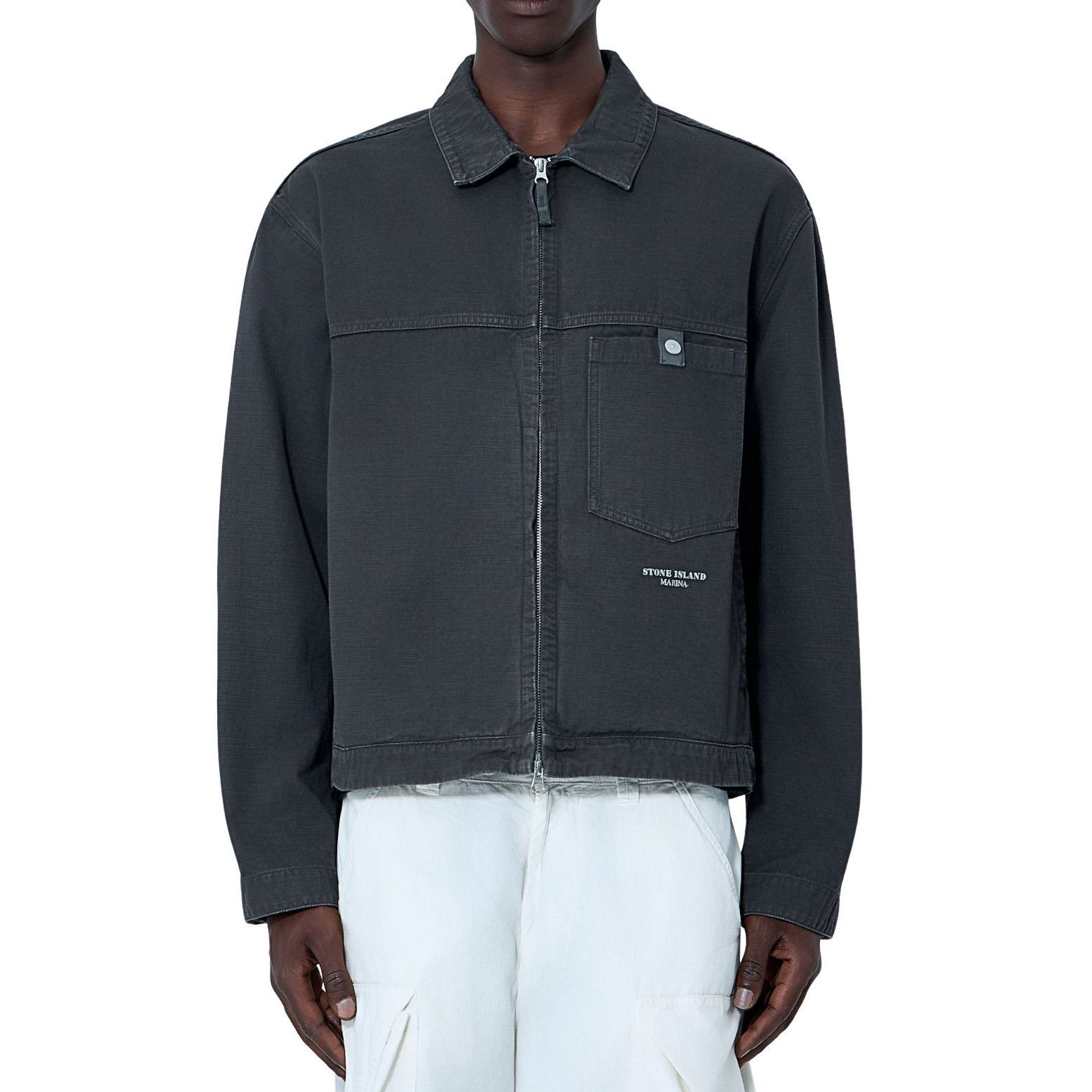 Stone Island STONE ISLAND Gray Zip-Front Cotton Jacket New & Authentic (M Size US XXL / EU 58 / 5 - 1 Preview