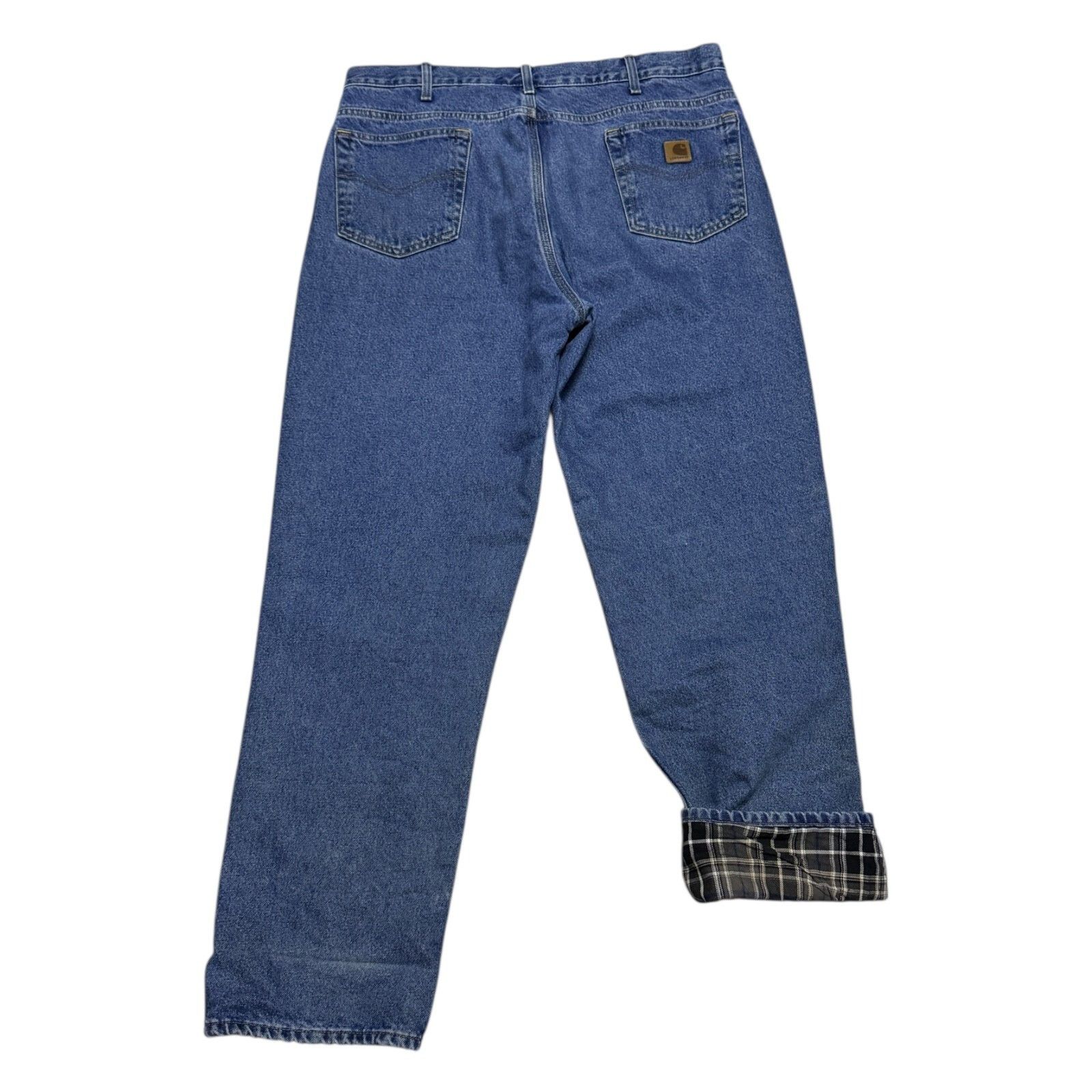 Carhartt CARHARTT Plaid Flannel Lined Work Denim Pants Jeans 37x34 Size US 37 - 1 Thumbnail