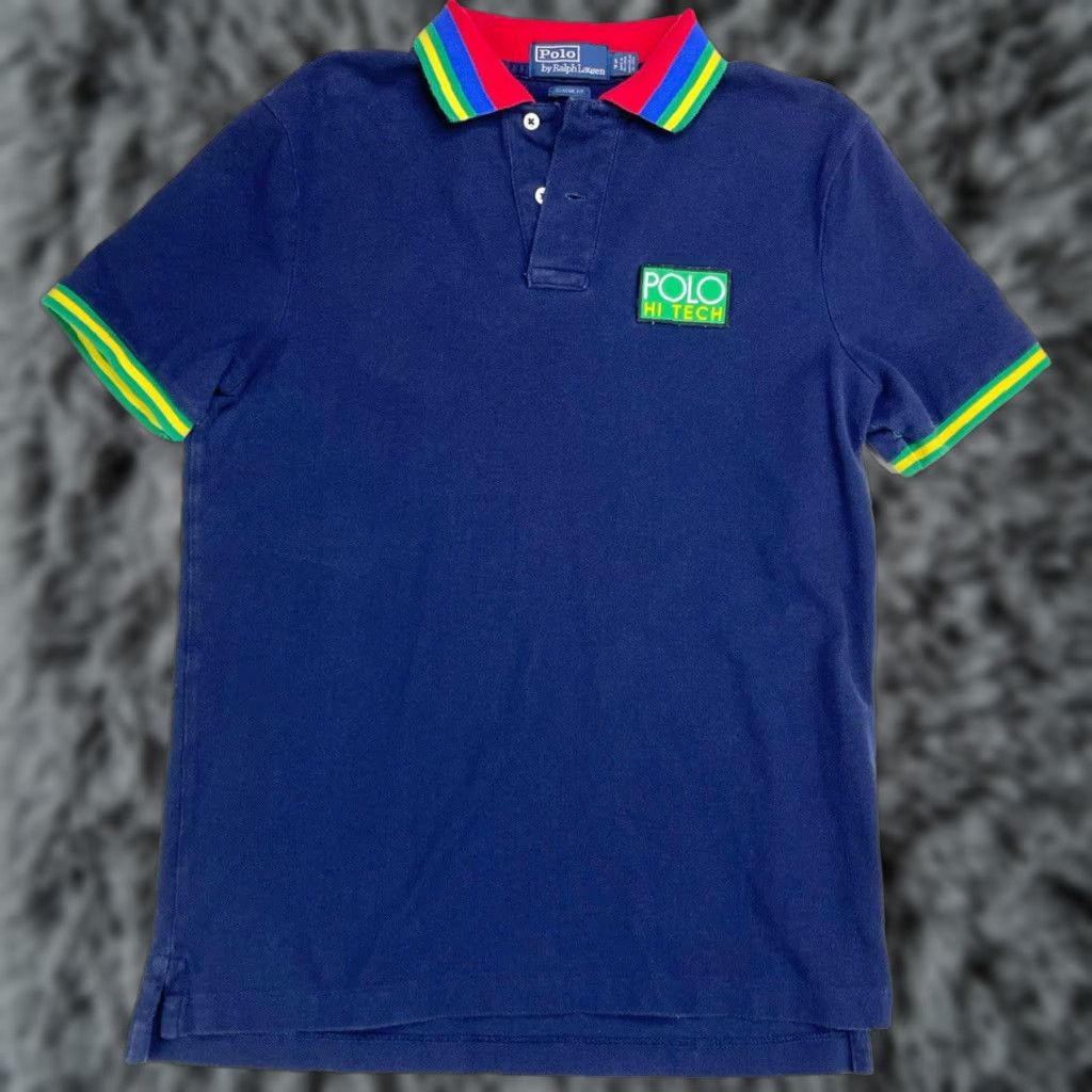 RALPH LAUREN Polo Hi-Tech Shirt Mens Small Navy Blue Classic Fit