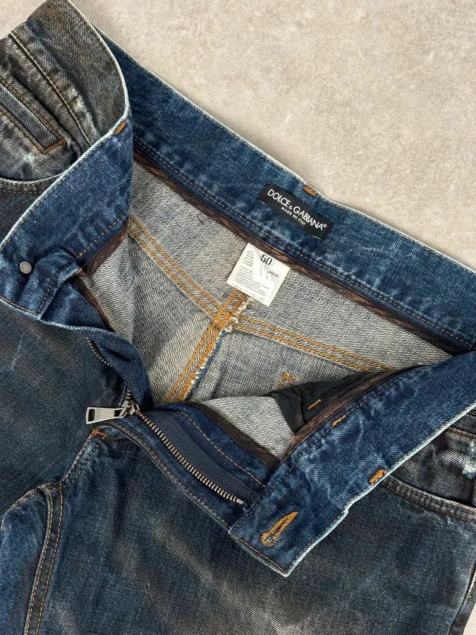 Dolce & Gabbana AW2005 Dolce & Gabbana Blue Faded Distressed Denim Jeans Size US 32 / EU 48 - 9 Thumbnail