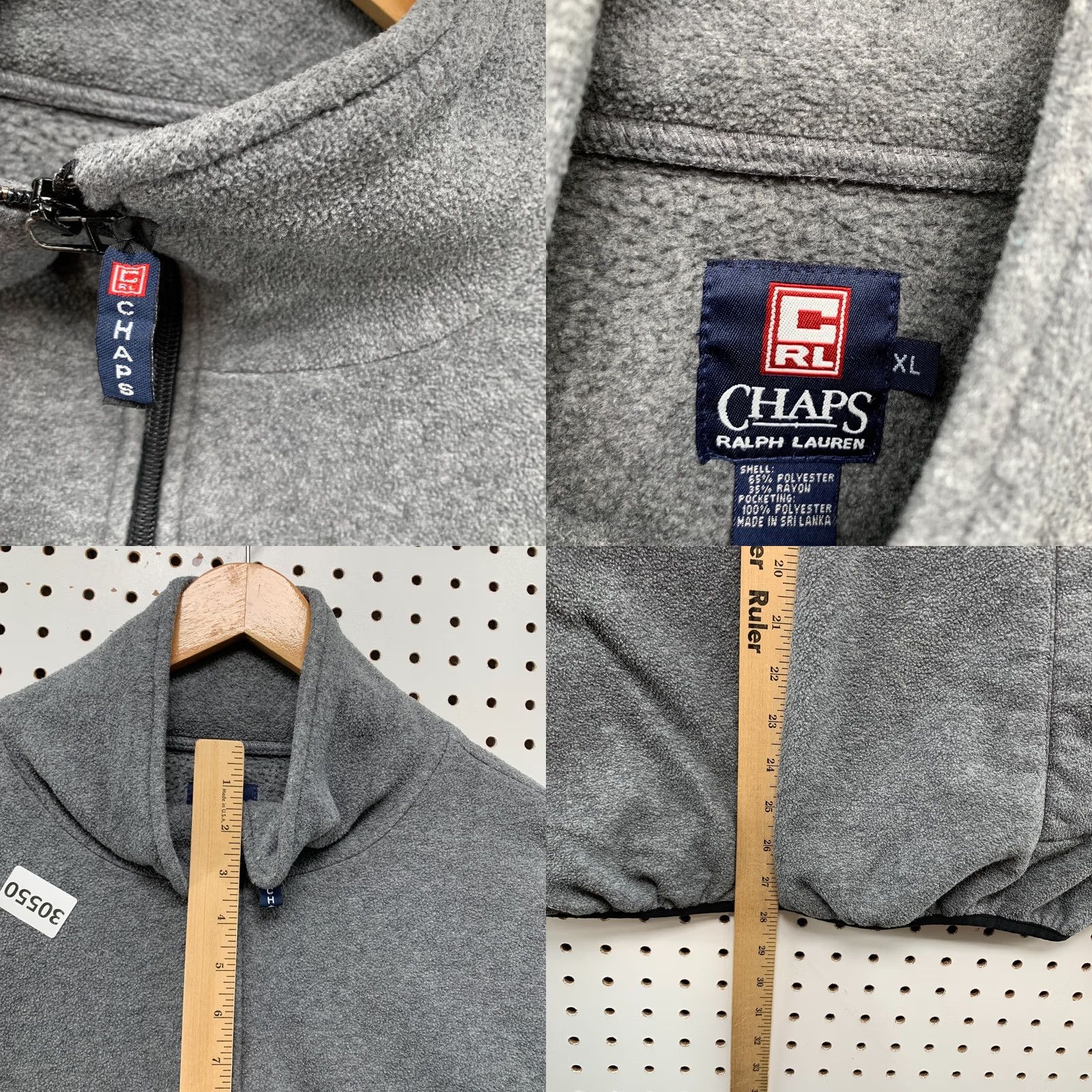 Chaps VINTAGE 90s Chaps Ralph’s Lauren 1/4 Zip Pullover Sweatshirt Men’s XL Gray 27x28 Size US XL / EU 56 / 4 - 8 Thumbnail