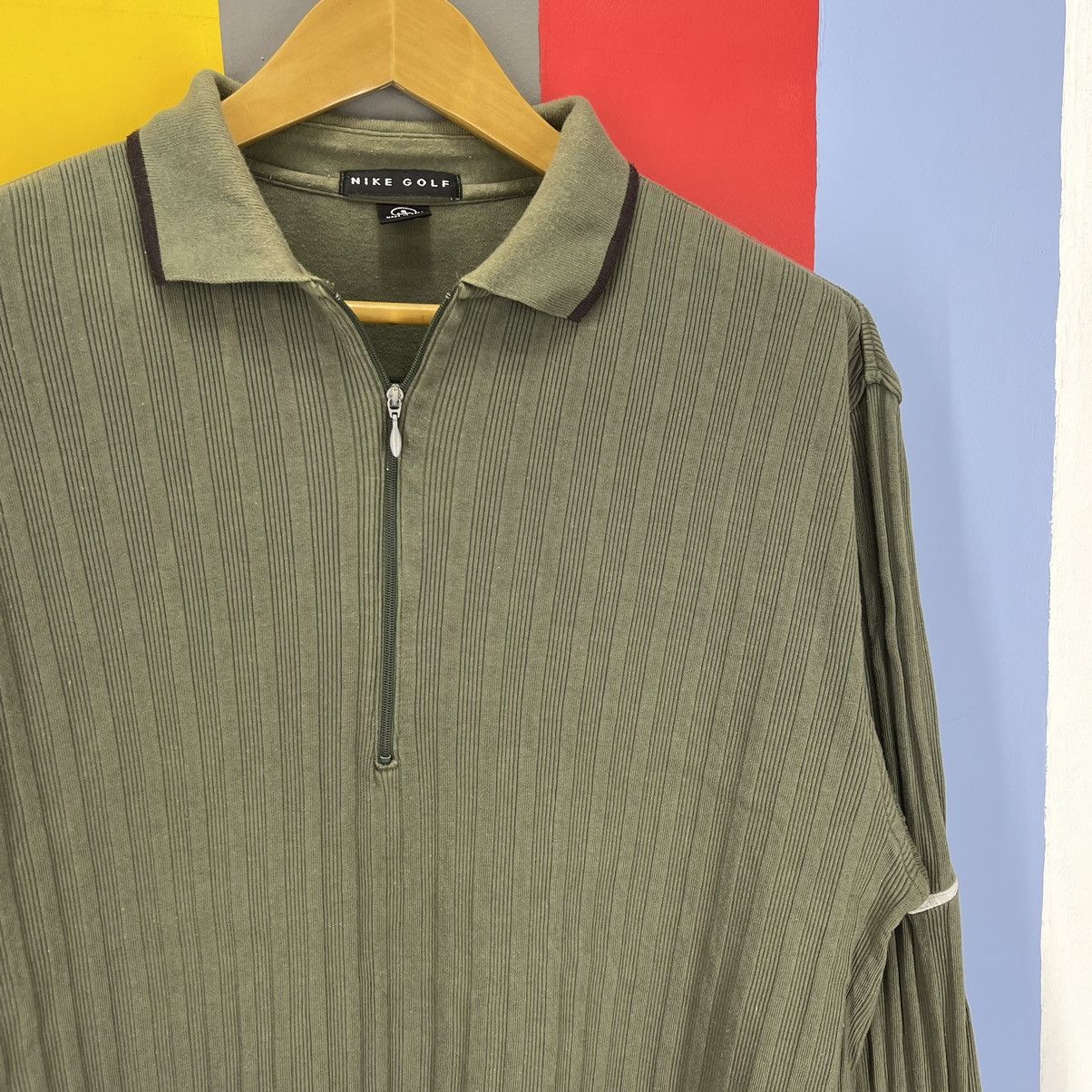 Nike Vintage NIKE GOLF Quilted Long Sleeve Polo Tees #1488/AY Size US L / EU 52-54 / 3 - 2 Thumbnail