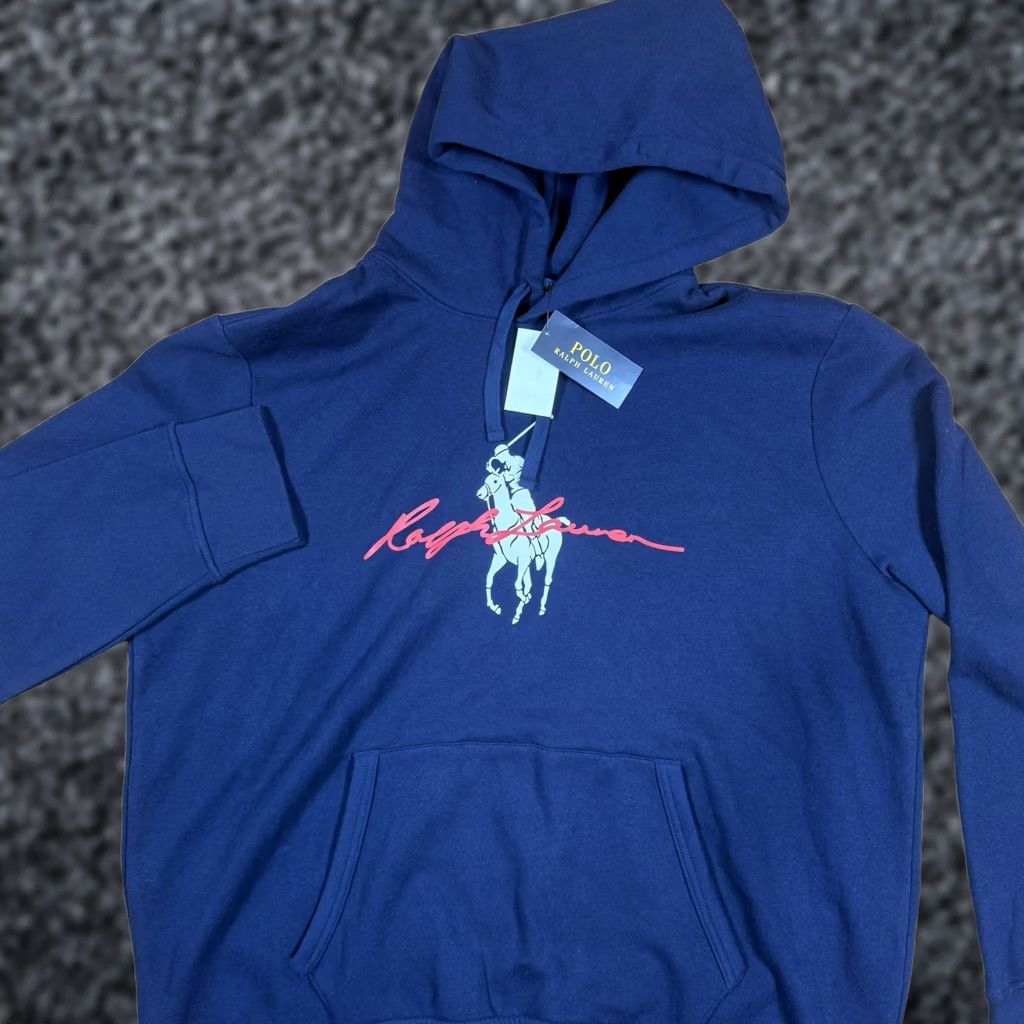 Polo Ralph Lauren Polo Ralph Lauren Hoodie XL Mens Blue Big Pony Spell Out New With Tags Size US XL / EU 56 / 4 - 1 Thumbnail
