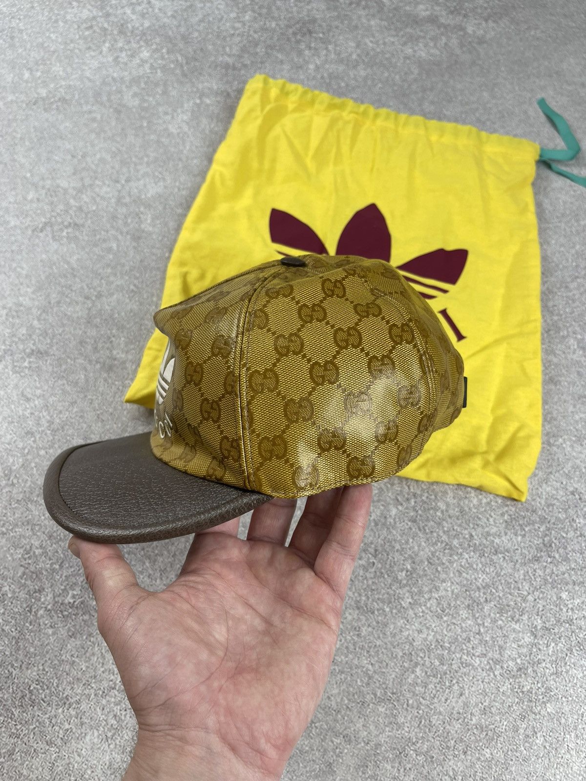 Adidas × Gucci Gucci x Adidas GG Monogram Canvas Leather Baseball Cap Size ONE SIZE - 4 Thumbnail