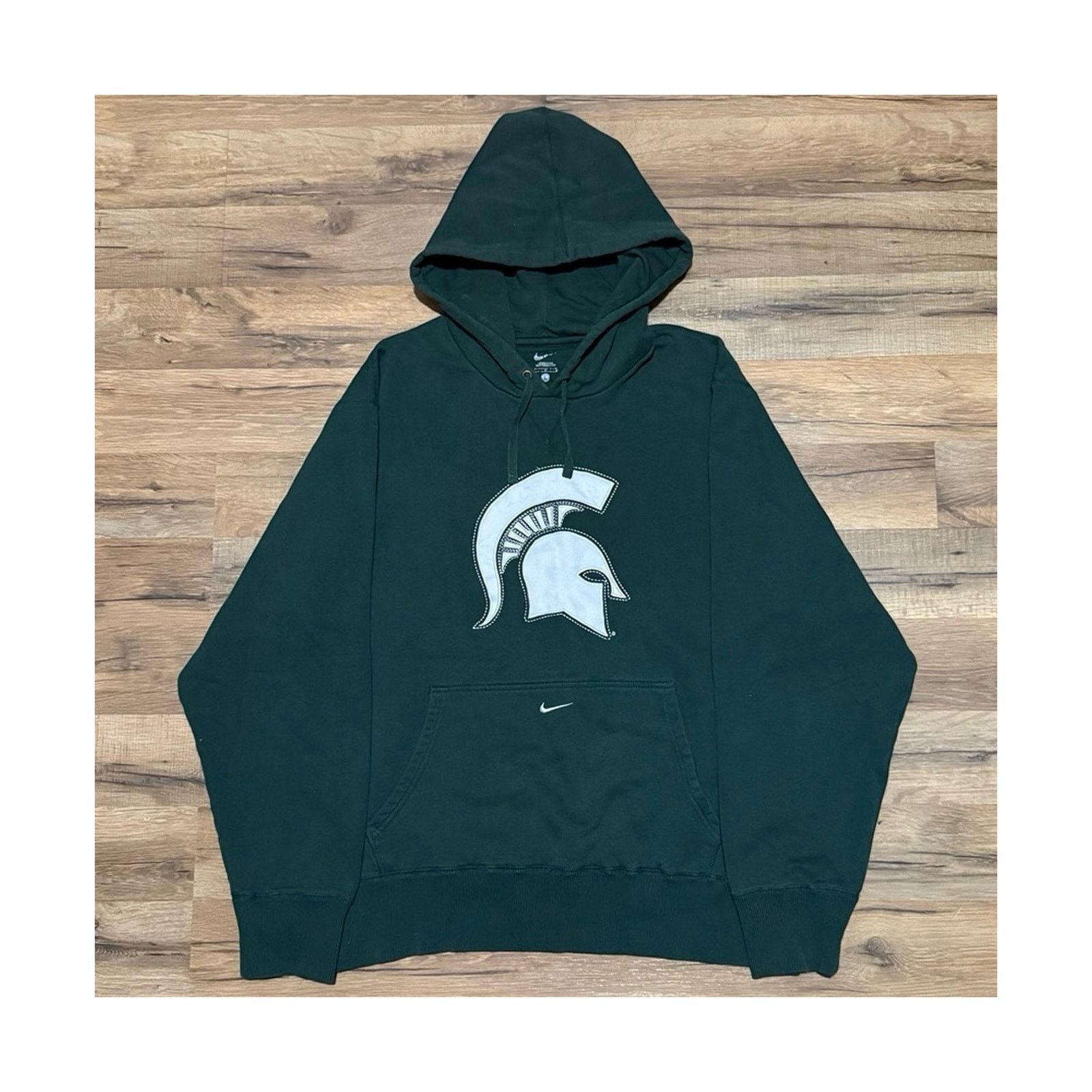 Nike Y2K Nike Team Michigan State Spartans Center Swoosh Hoodie Size US L / EU 52-54 / 3 - 1 Thumbnail