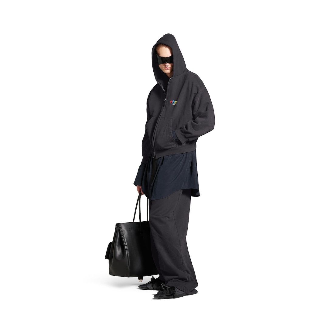 Balenciaga × eBay o1s1rm0825 Ebay Zip-Up Hoodie Regular Fit in Black Size US XS / EU 42 / 0 - 2 Thumbnail