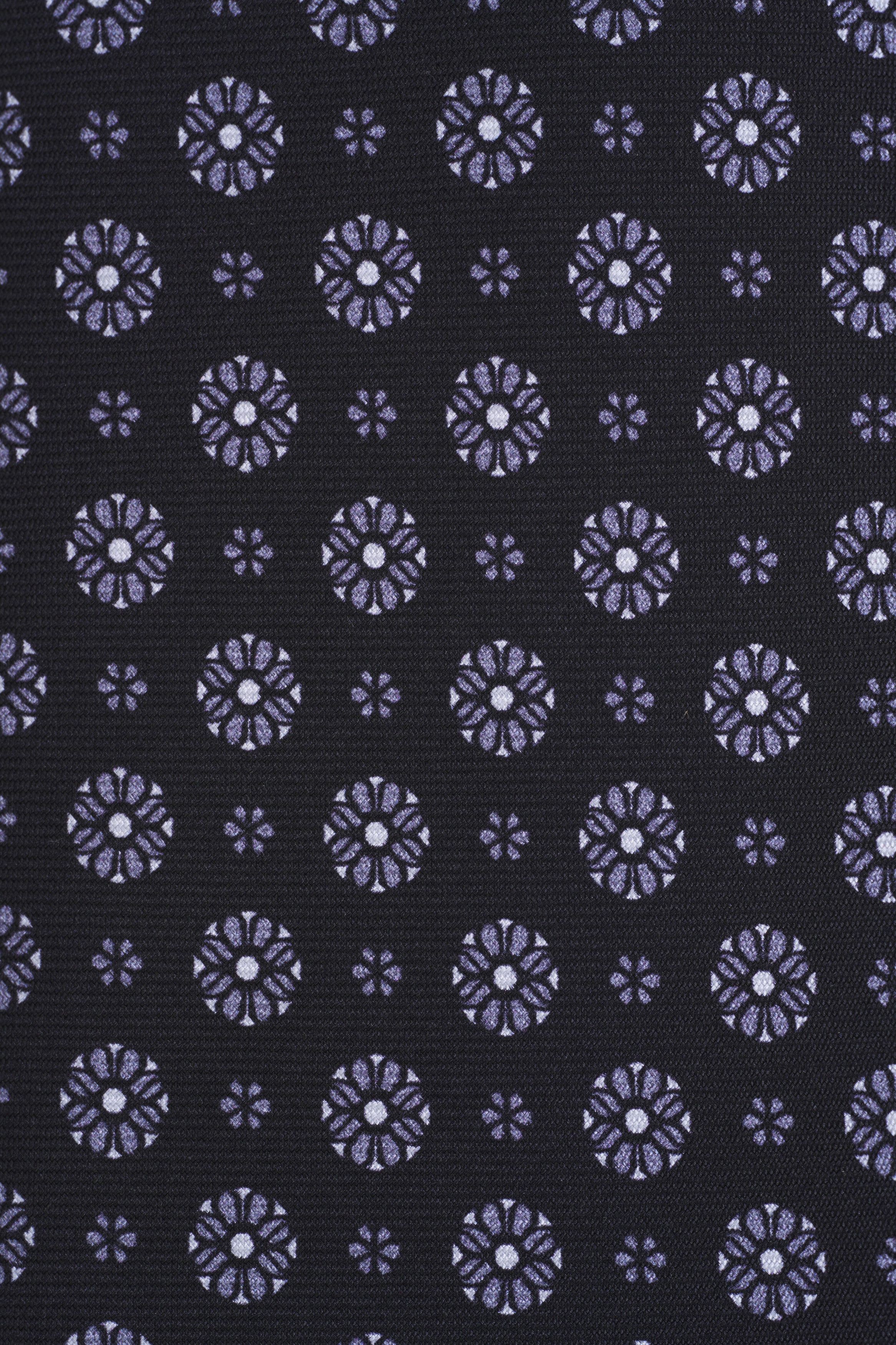 Kiton o1mtch0225 Size: OS/Floral Print Silk Necktie in Black Size ONE SIZE - 2 Thumbnail